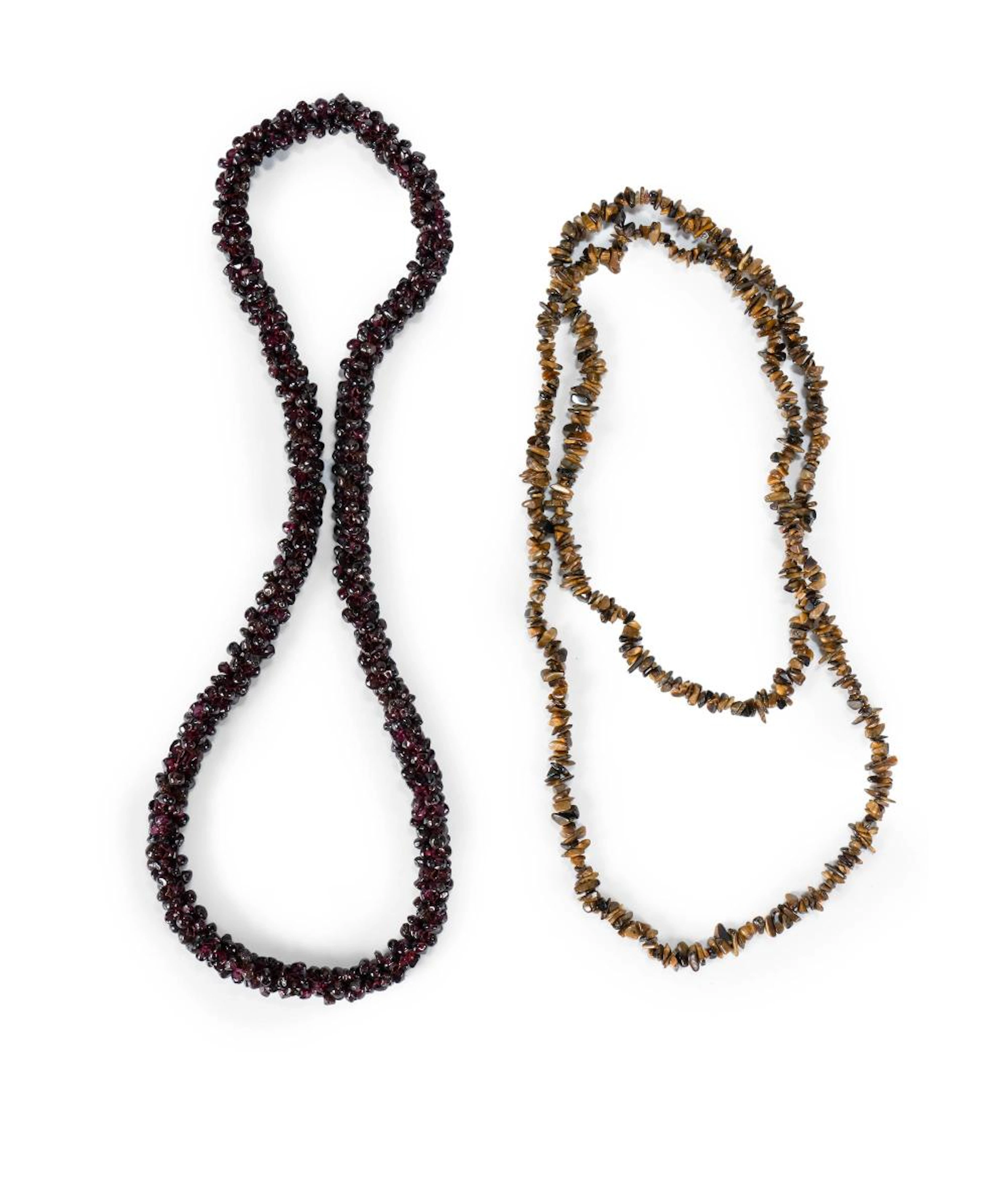 Garnet & Tiger Eye Necklaces