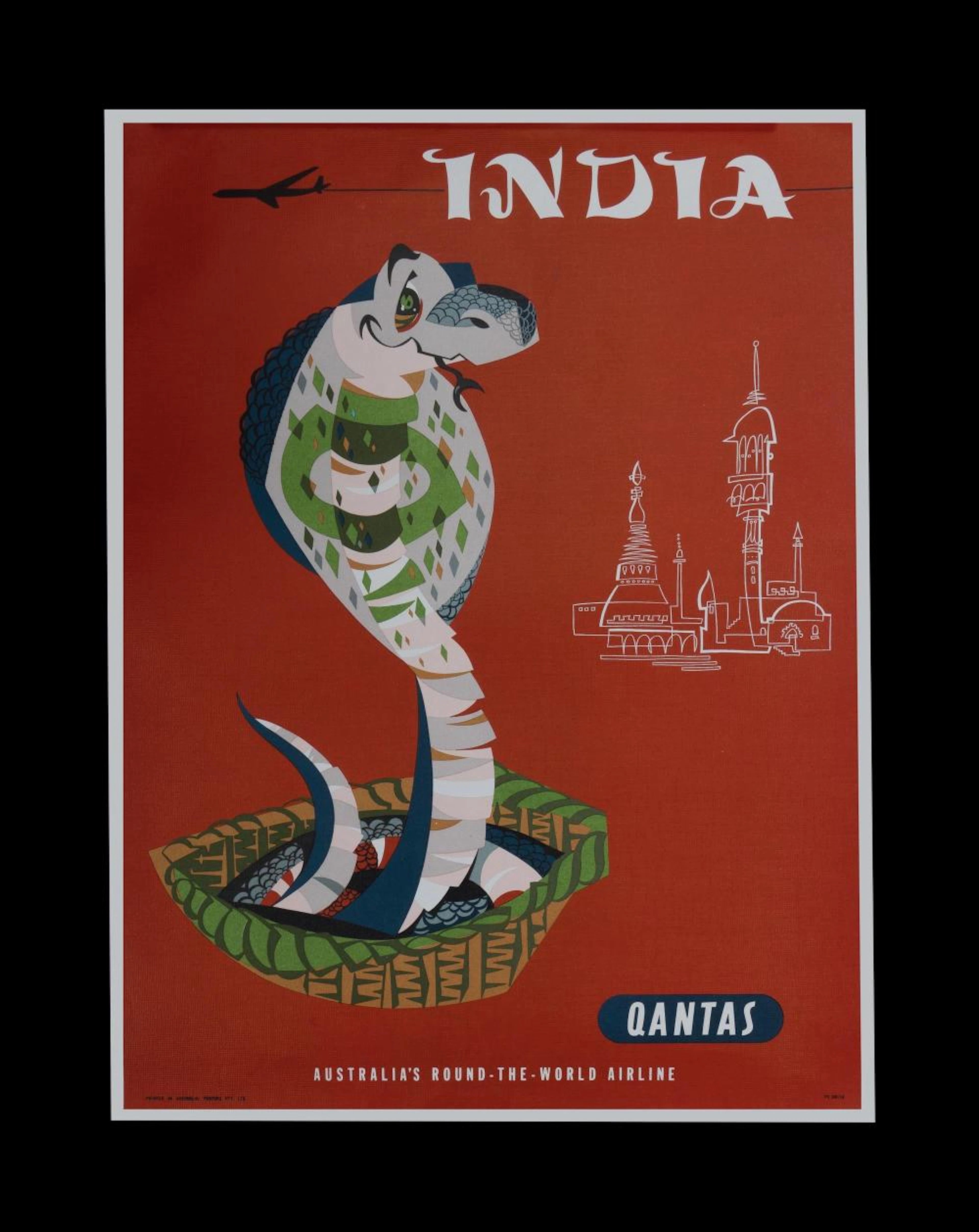 ROGERS Harry (1929-2012) Qantas 'India' Travel Poster (Cobra)