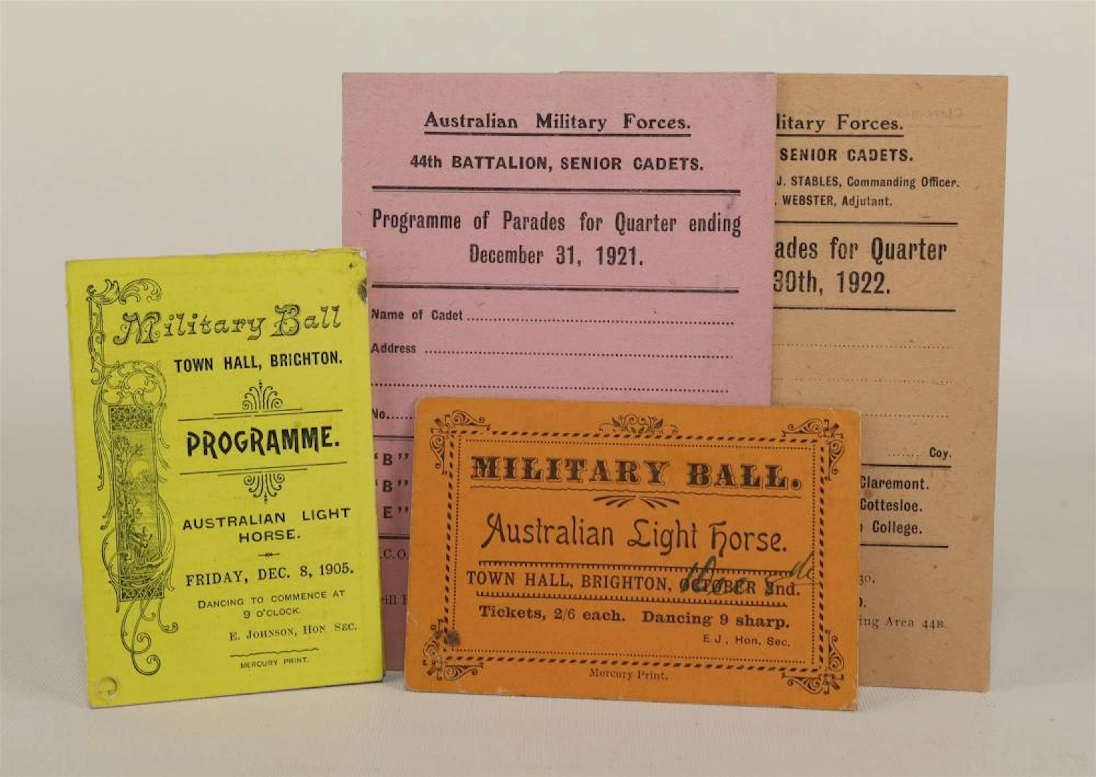 Light Horse and Cadets Ephemera