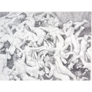 Herbert Lewis Fink Erotic Nudes Ink Drawing - Herbert Lewis Fink