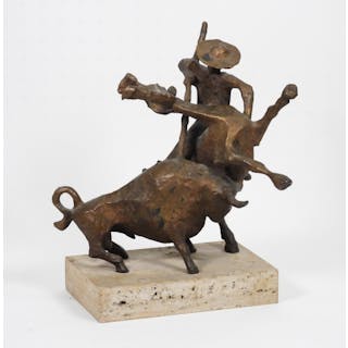 Milton E. Hebald Figural Picador Bronze Sculpture - Milton Elting Hebald