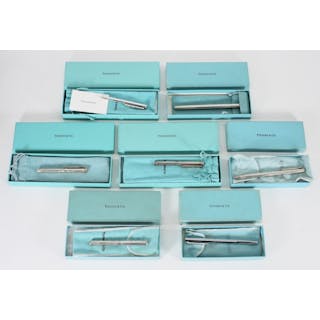 7PC Tiffany & Cartier Sterling Silver Pens