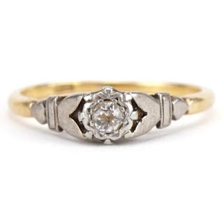 18ct gold diamond solitaire ring, the diamond approximately ...