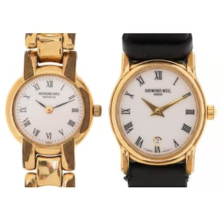 Raymond Weil, two ladies 18ct gold plated wristwatches, one ...