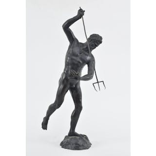 Italian Grand Tour patinated bronze sculpture of Neptune...