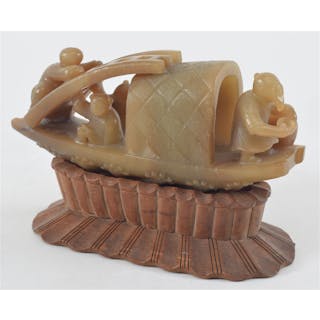 Soapstone carving. China. Early 20th century. Carved as a pleasure