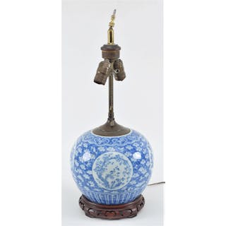 Porcelain jar. China. 19th century. Globular form. Underglaze blue