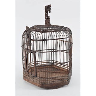Bird cage. China. 19th/early 20th century. Bamboo. 21in H.