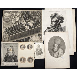 Grouping of old master prints. To include: portrait of a Jewish rabbi