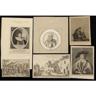 Lot of assorted old master prints. 17th-19th centuries. Includes engravings