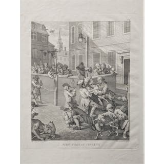 William Hogarth. 7 engravings by and after, including the Stages of