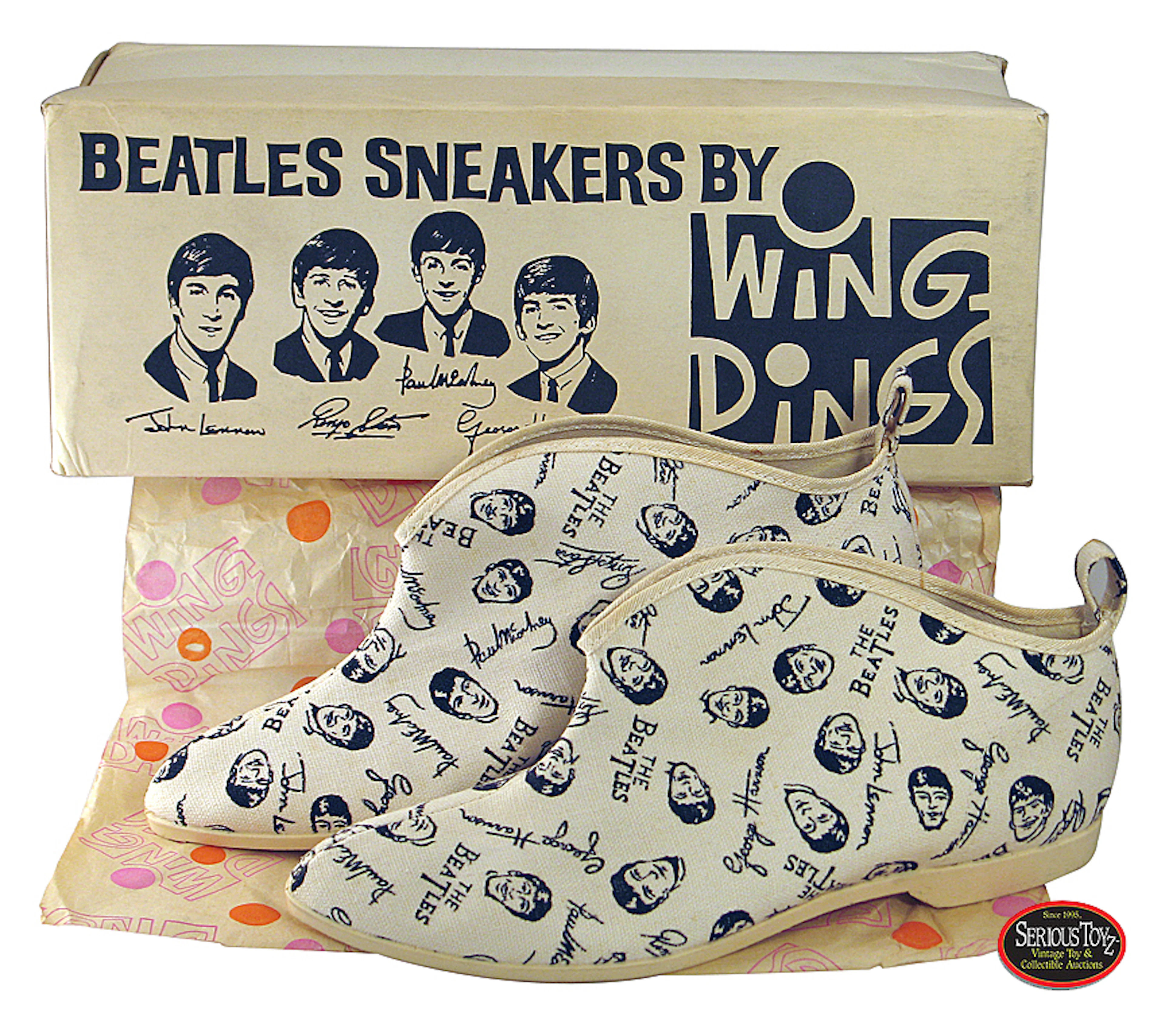 Scarce White High-Top Wing Dings Beatles Tennis Shoes