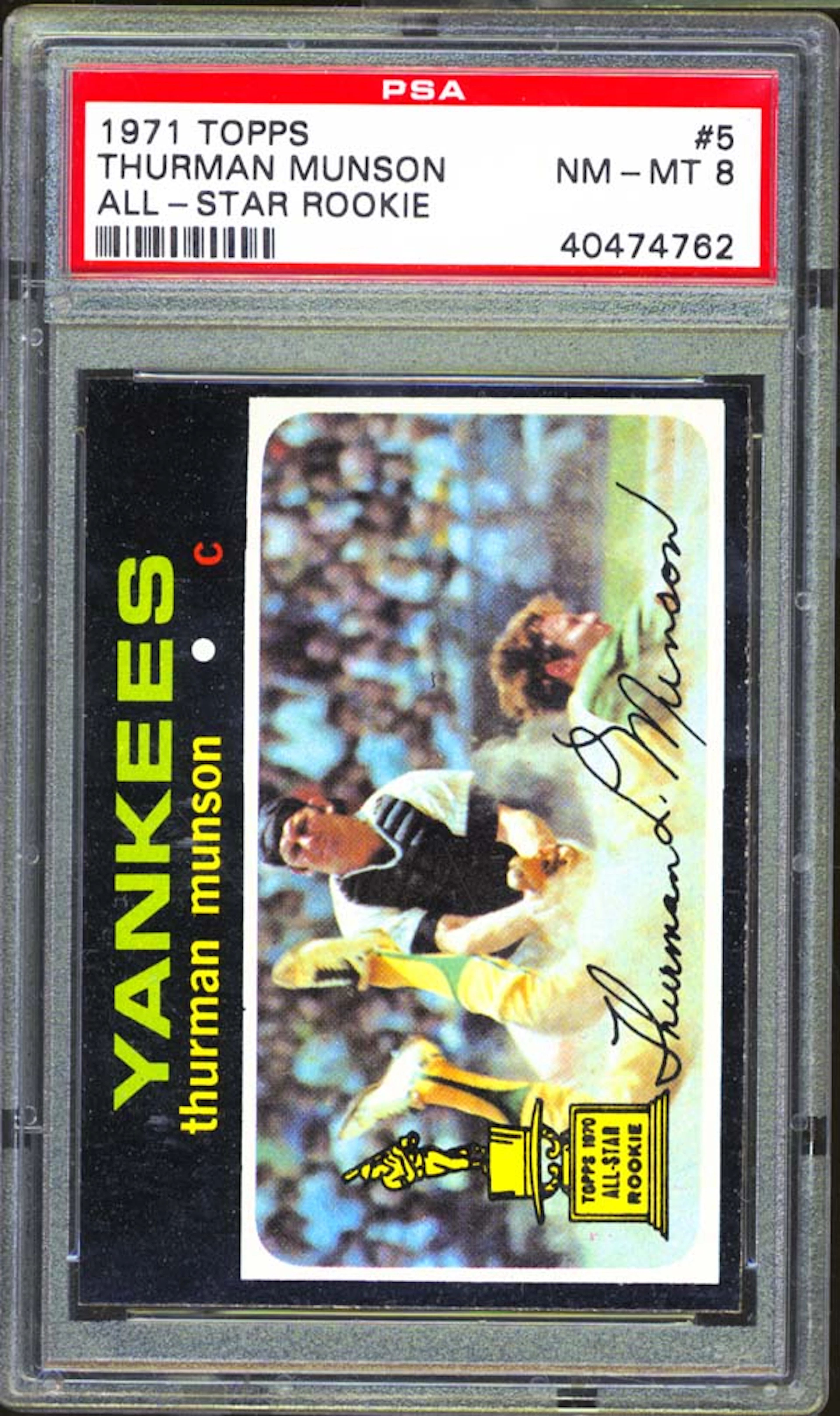 1971 Topps #5 Thurman Munson PSA 8 NM/MT