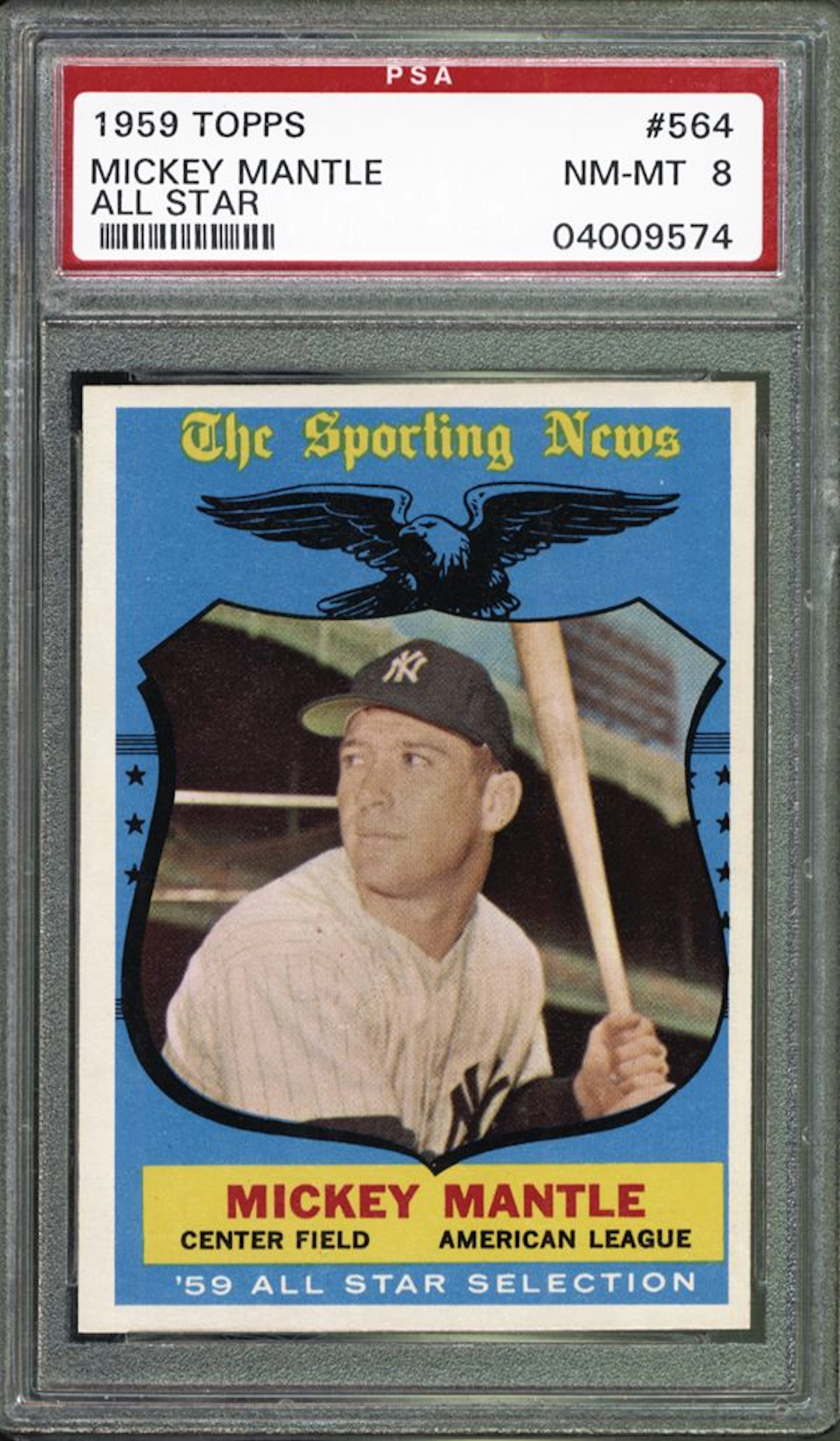 1959 Topps #564 Mickey Mantle All-Star PSA 8 NM/MT