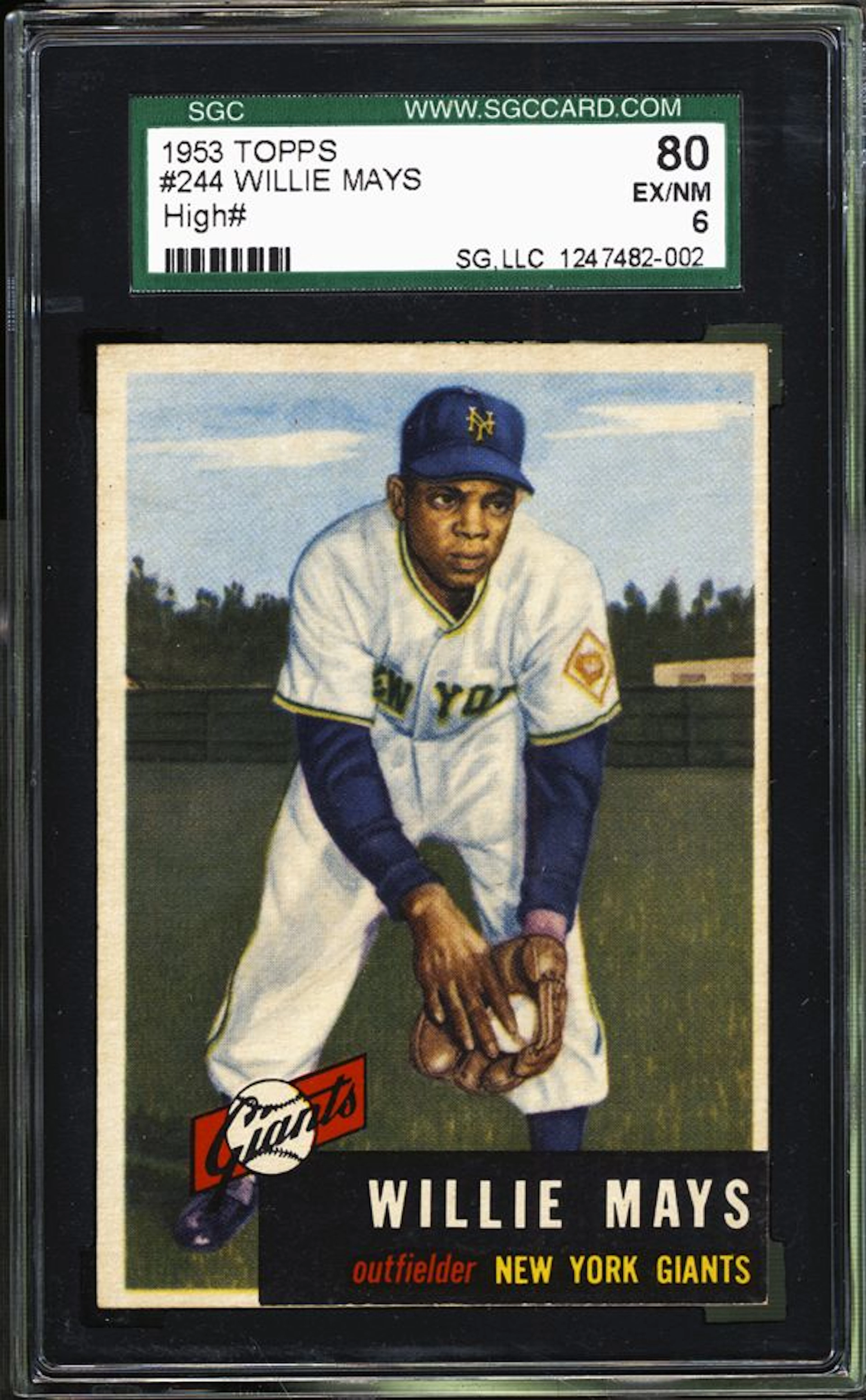 1953 Topps #244 Willie Mays SGC 80 EX/NM 6