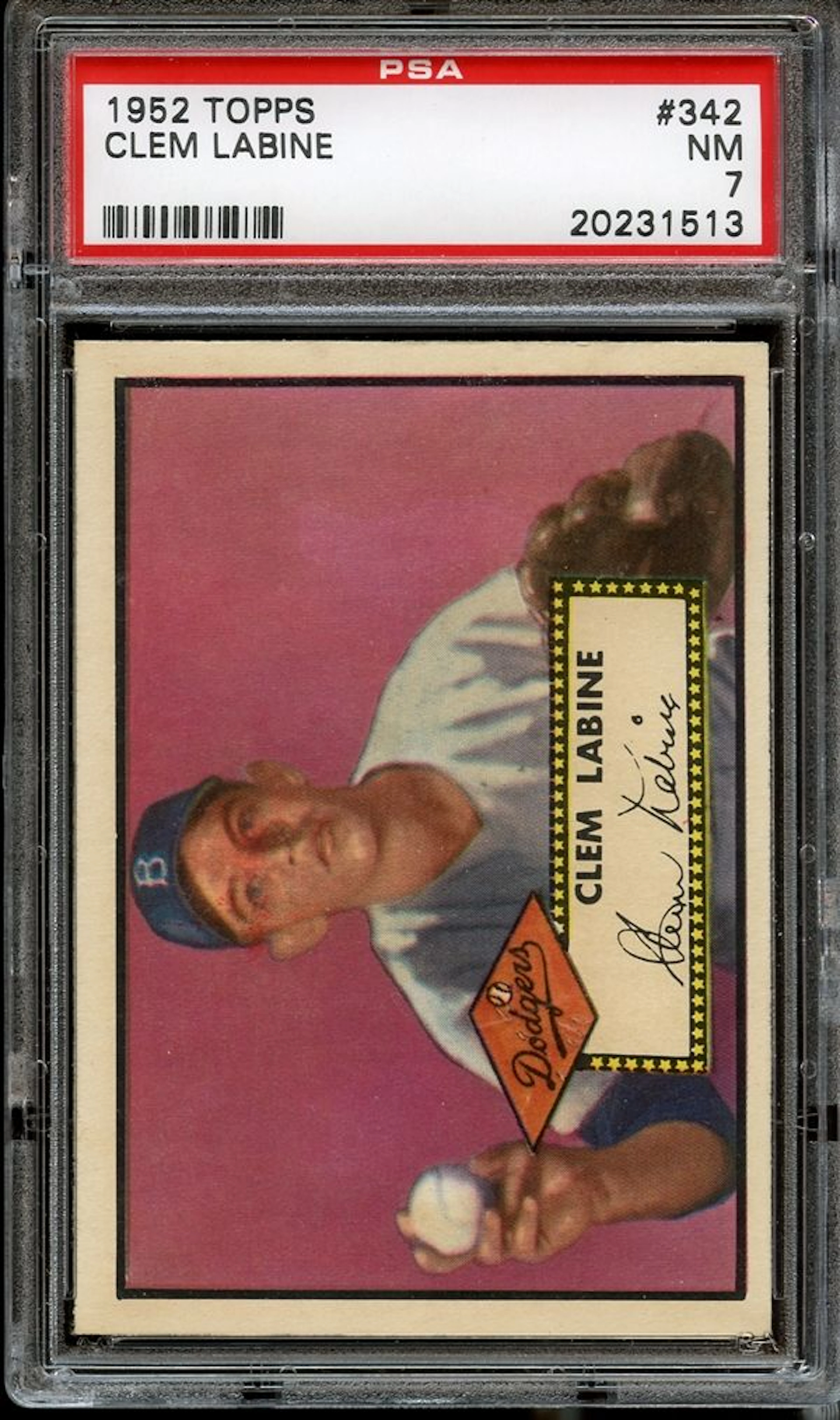 1952 Topps #342 Clem Labine PSA 7 NM