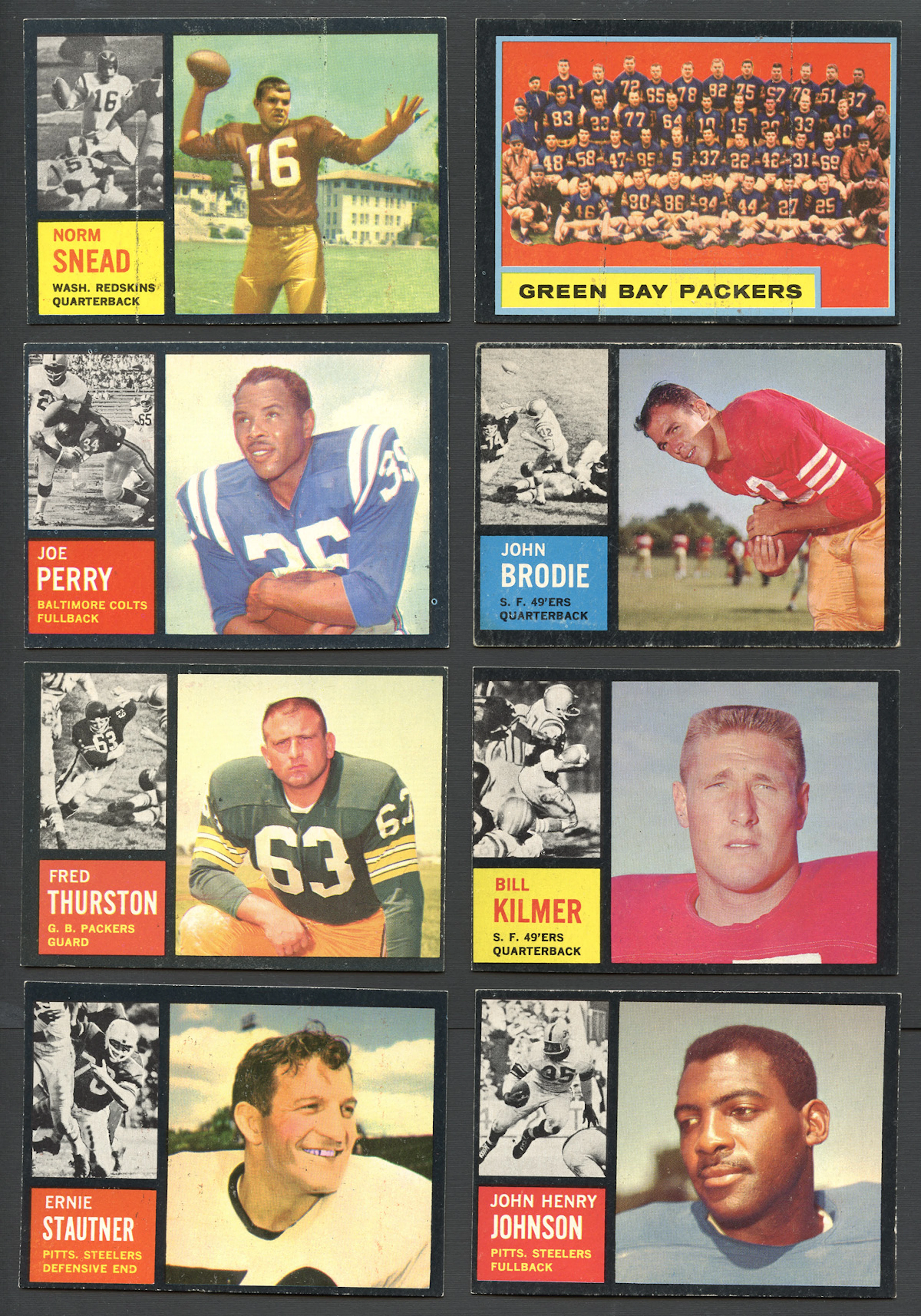 1962 Topps Football Group of (87) with HOFers and PSA Graded Cowboys Team Card