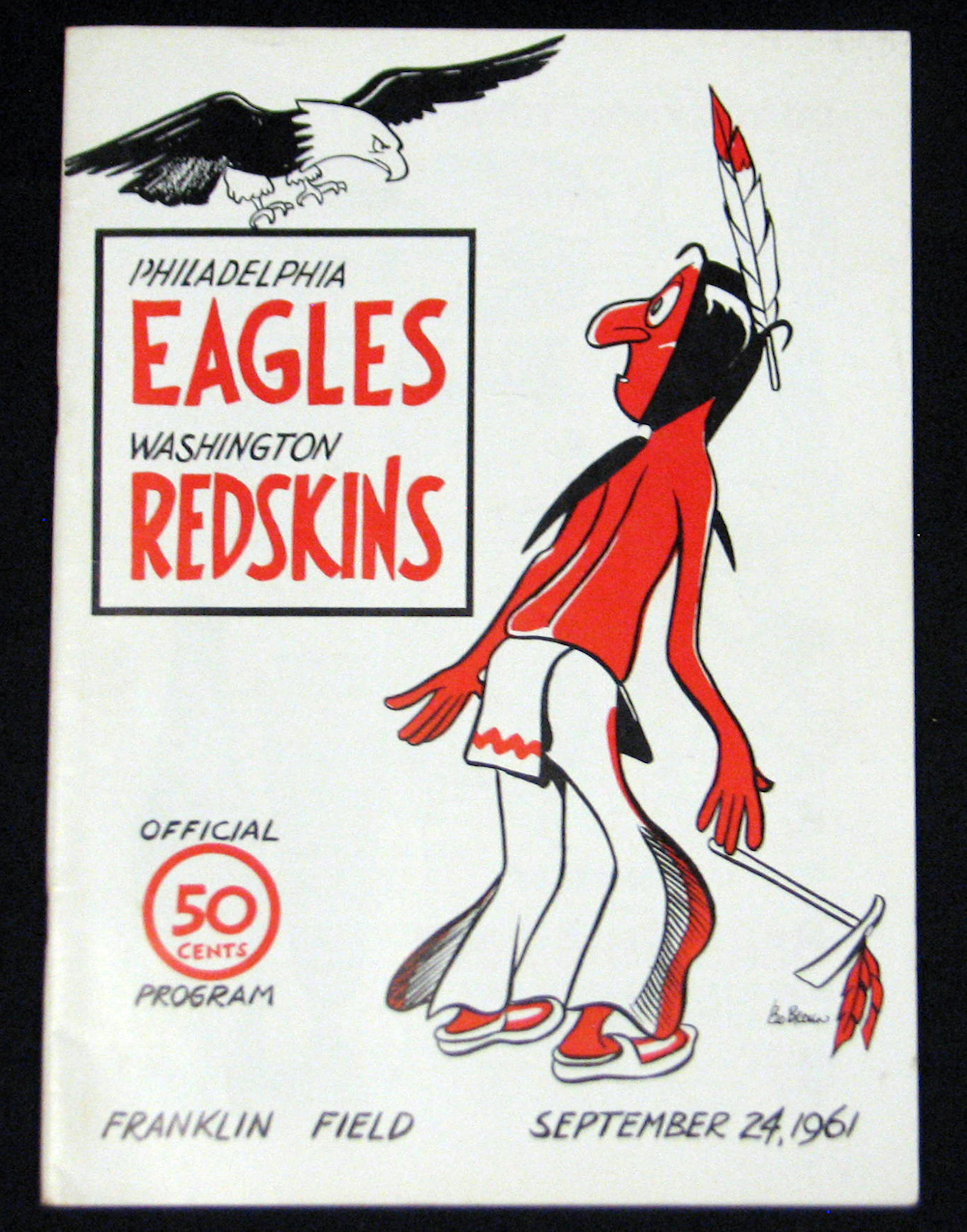 1961 Philadelphia Eagles at Washington Redskins Program