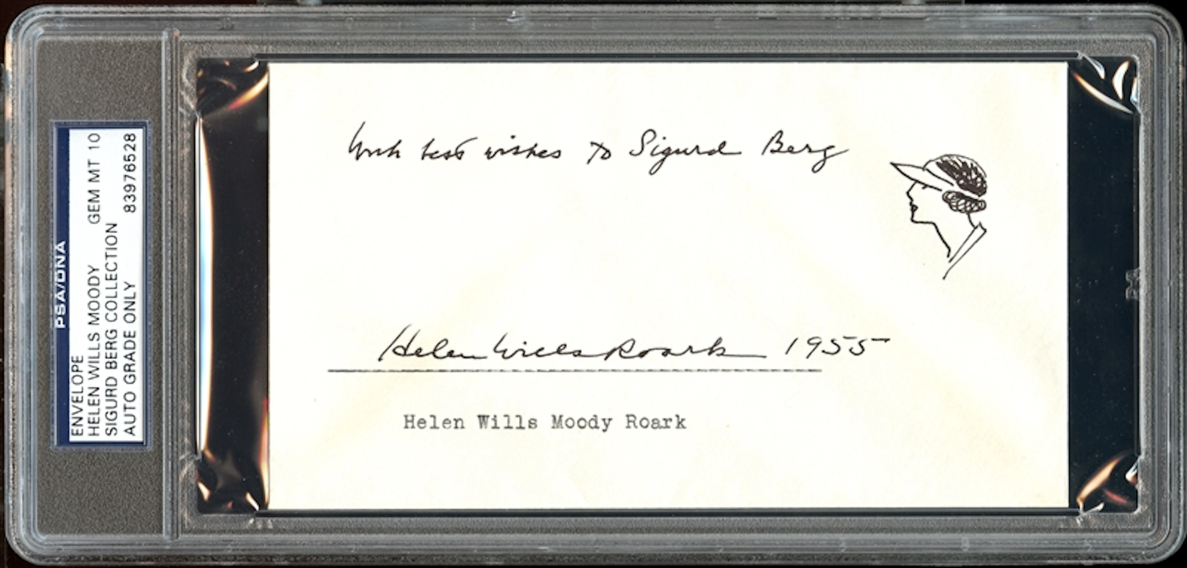 Helen Wills Moody Signed Envelope PSA/DNA 10 GEM MINT