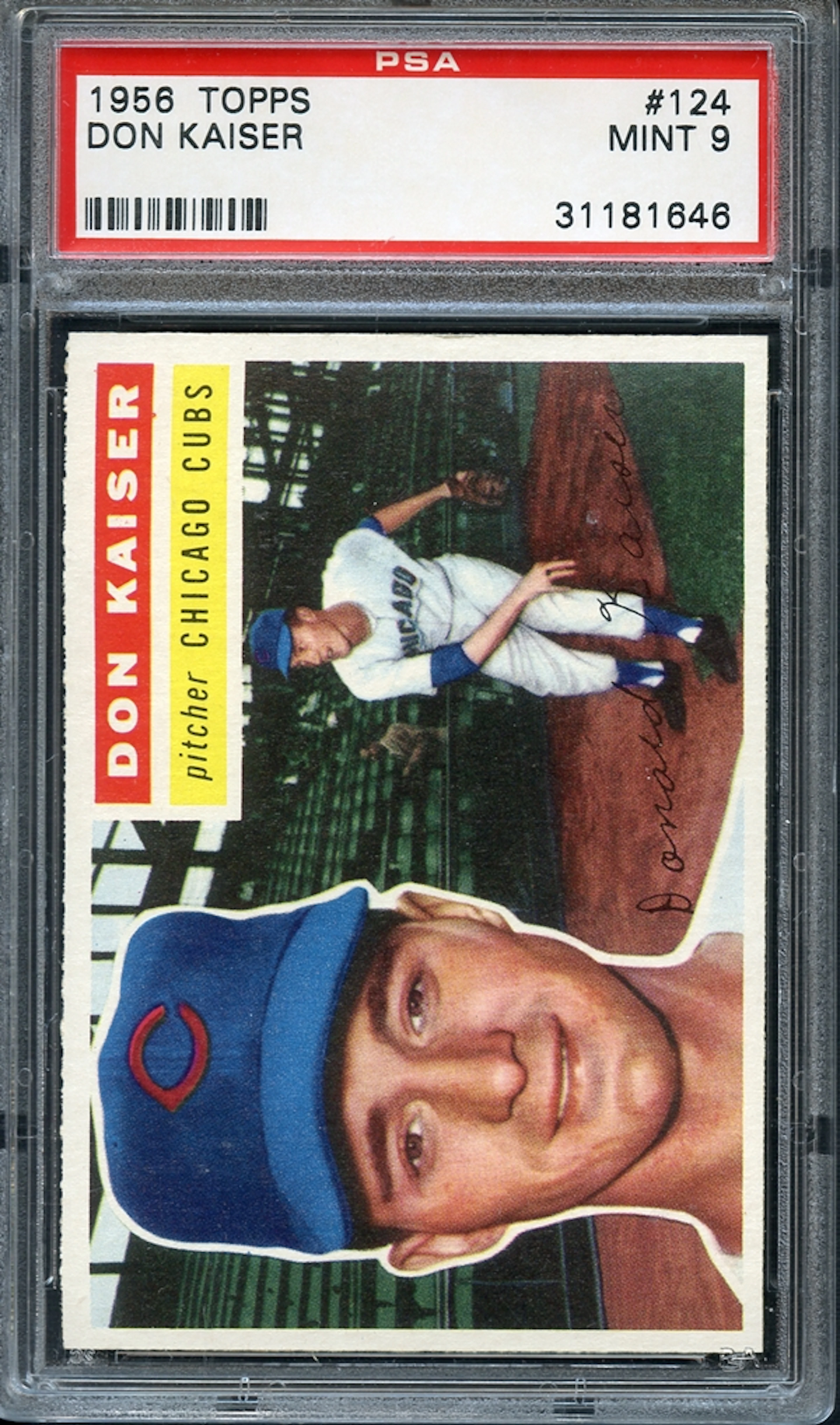 1956 Topps #124 Don Kaiser PSA 9 MINT