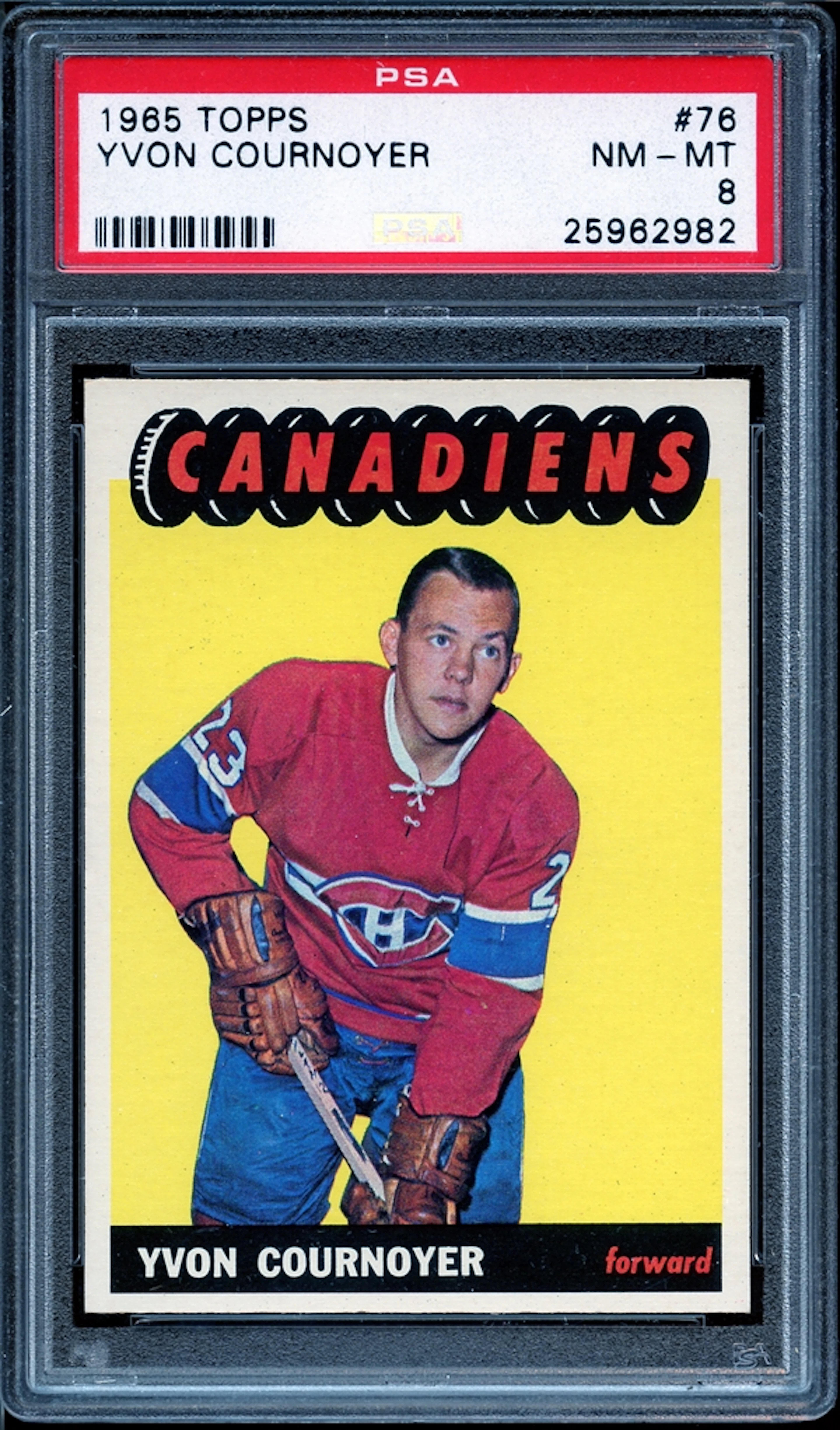 1965 Topps #76 Yvon Cournoyer PSA 8 NM-MT