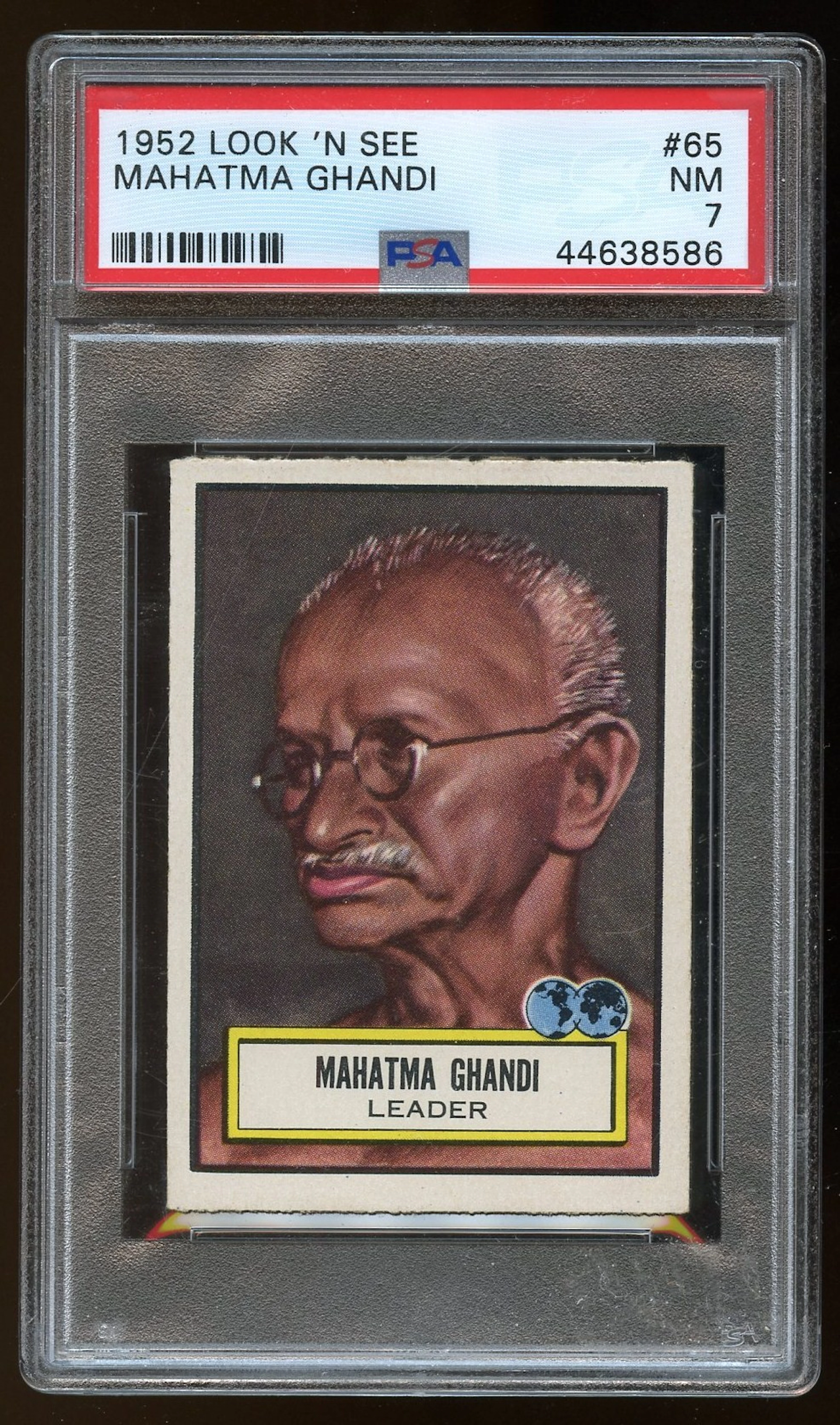 1952 Look 'N See #65 Mahatma Ghandi PSA 7 NM