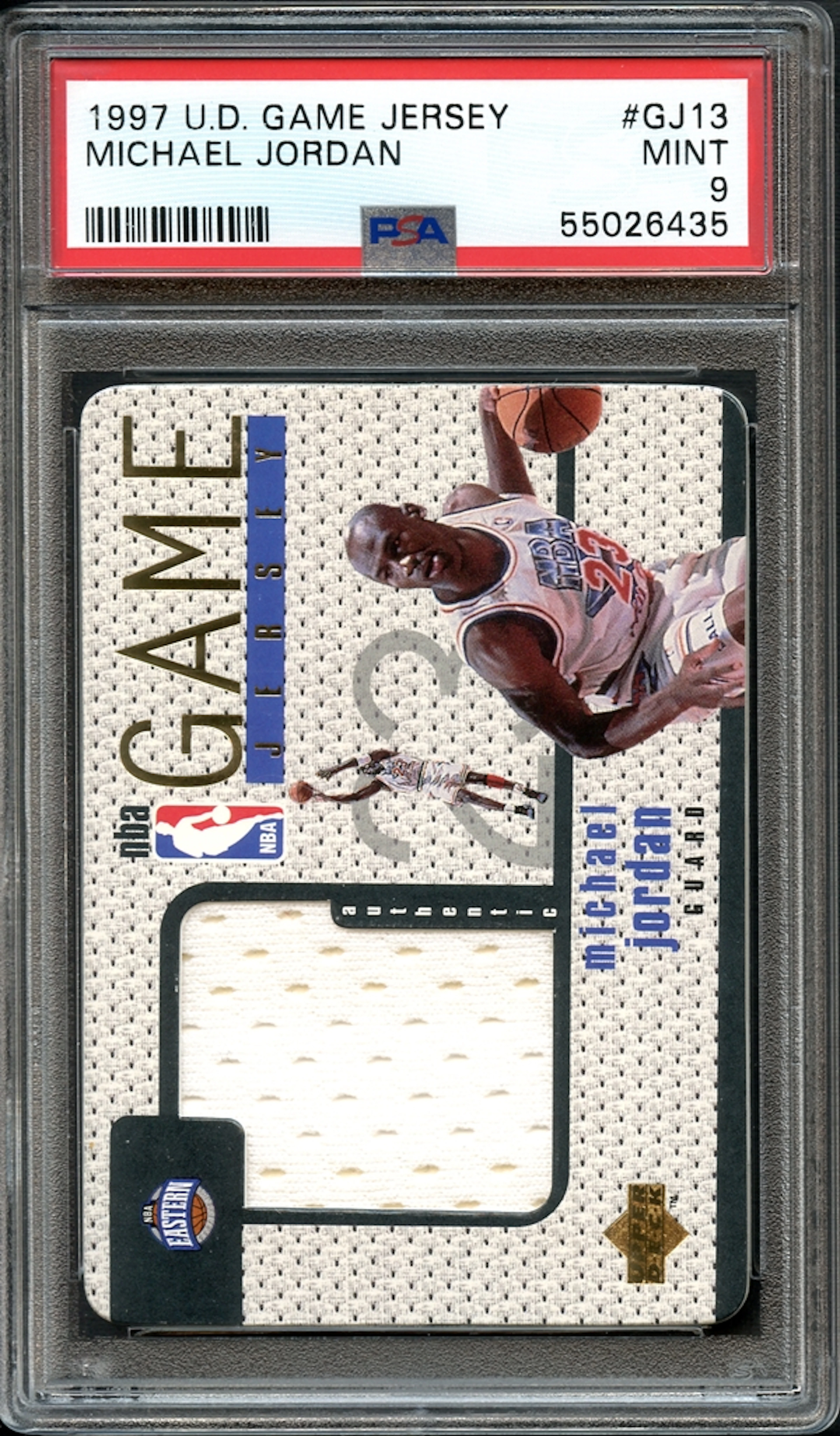 1997 U.D. Game Jersey #GJ13 Michael Jordan PSA 9 MINT