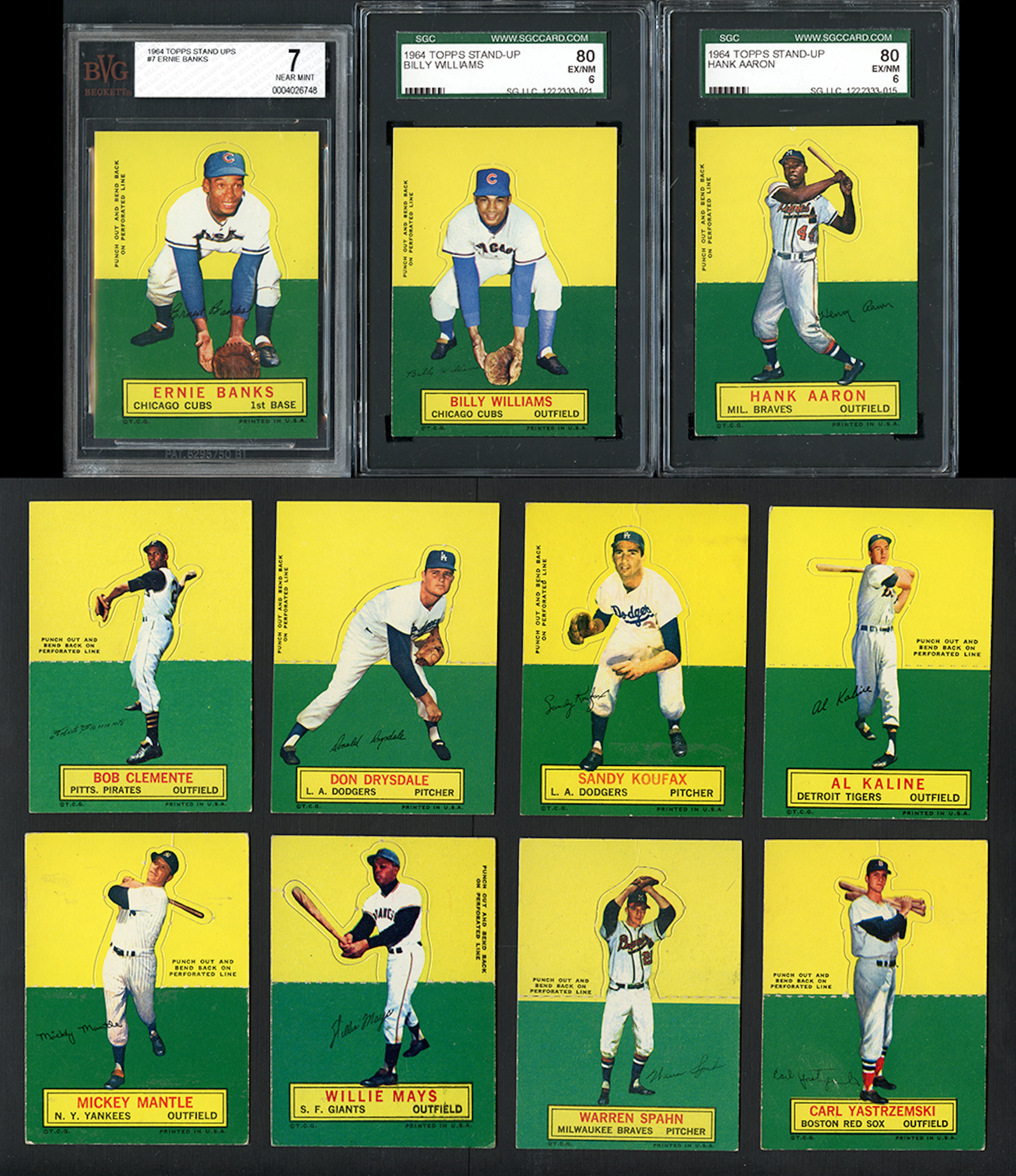 1964 Topps Stand Up Complete Set With Graded Cards