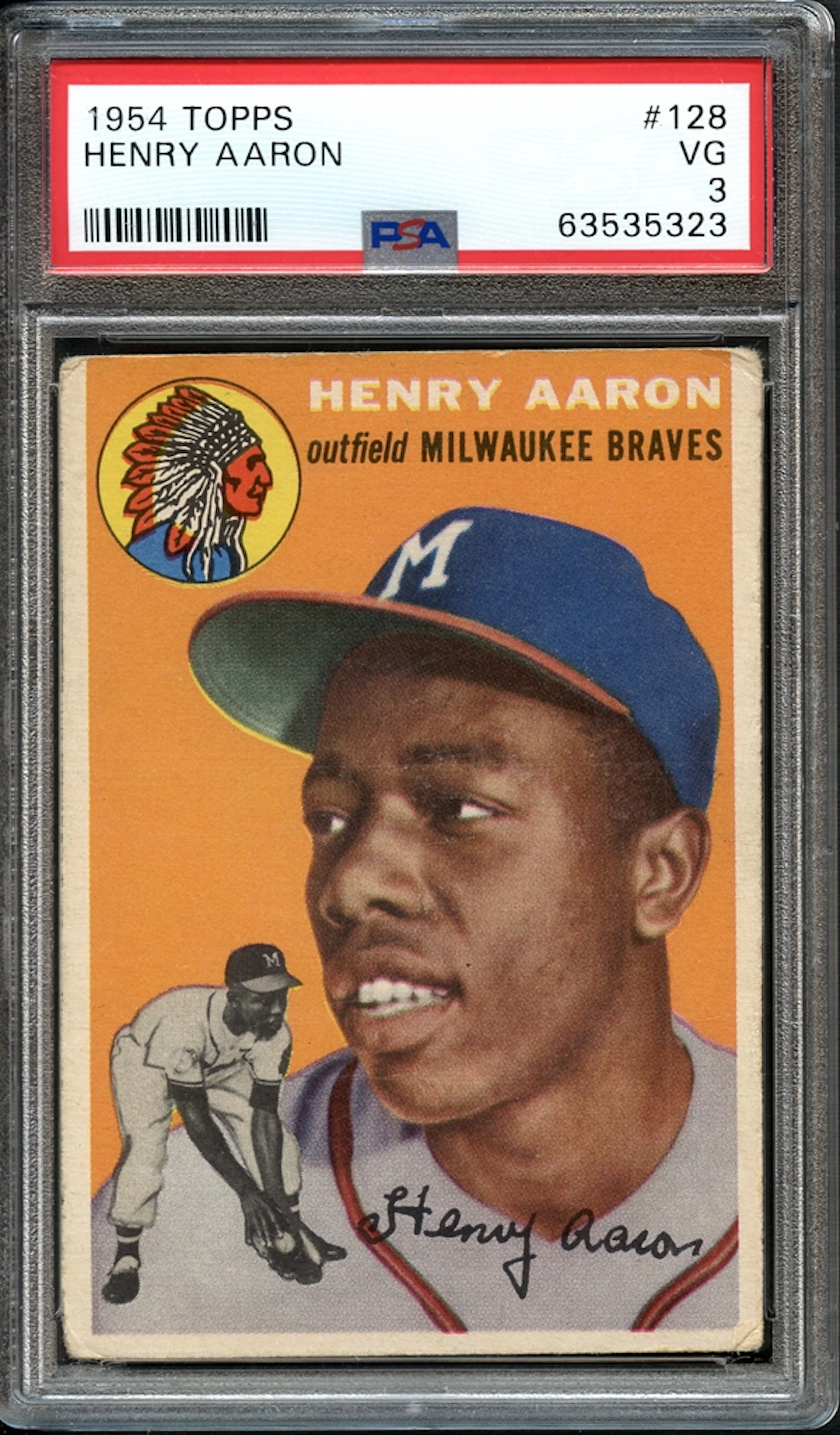1954 Topps #128 Henry Aaron PSA 3 VG