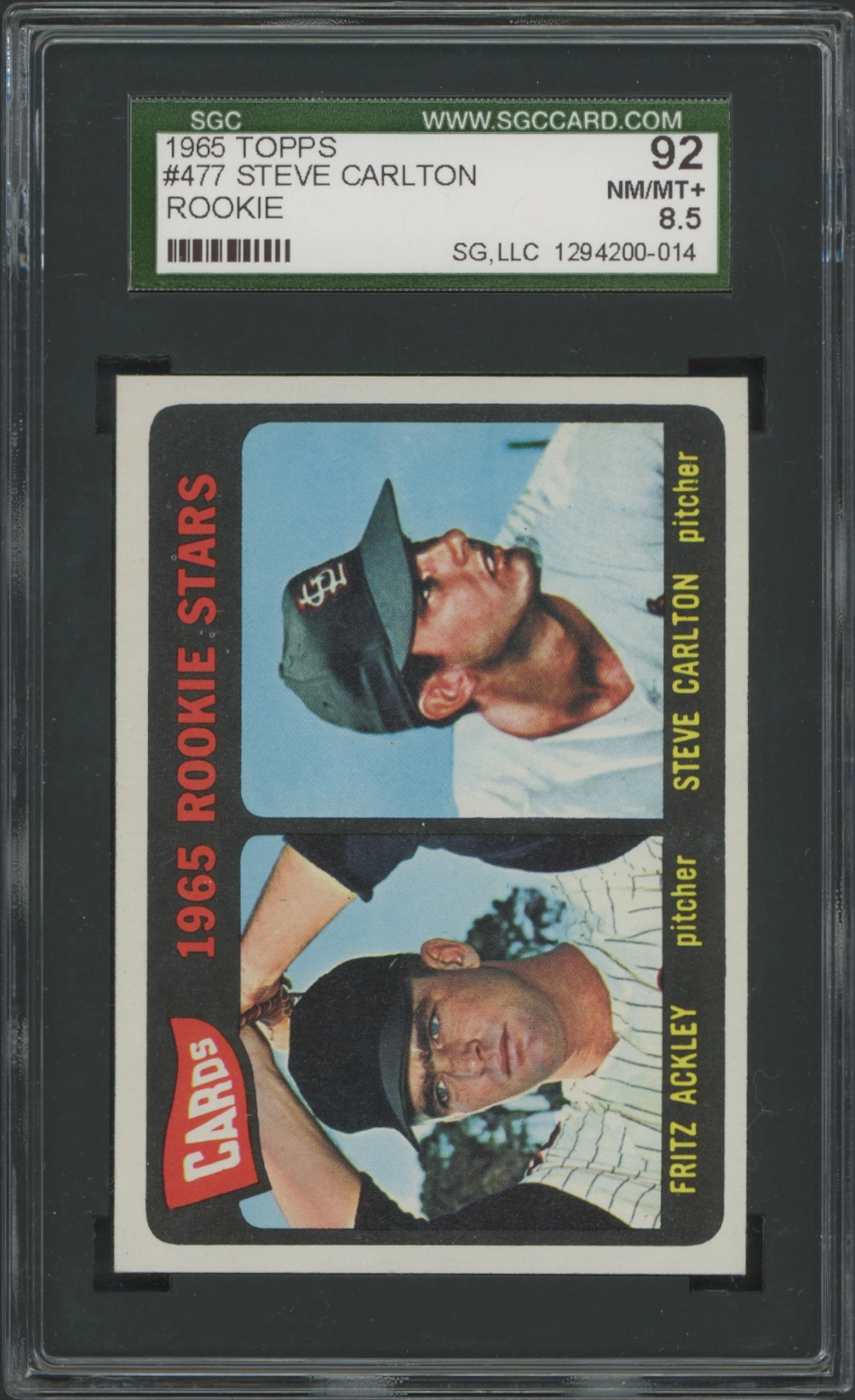 1965 Topps #477 Steve Carlton 92 SGC 8.5 NM-MT+