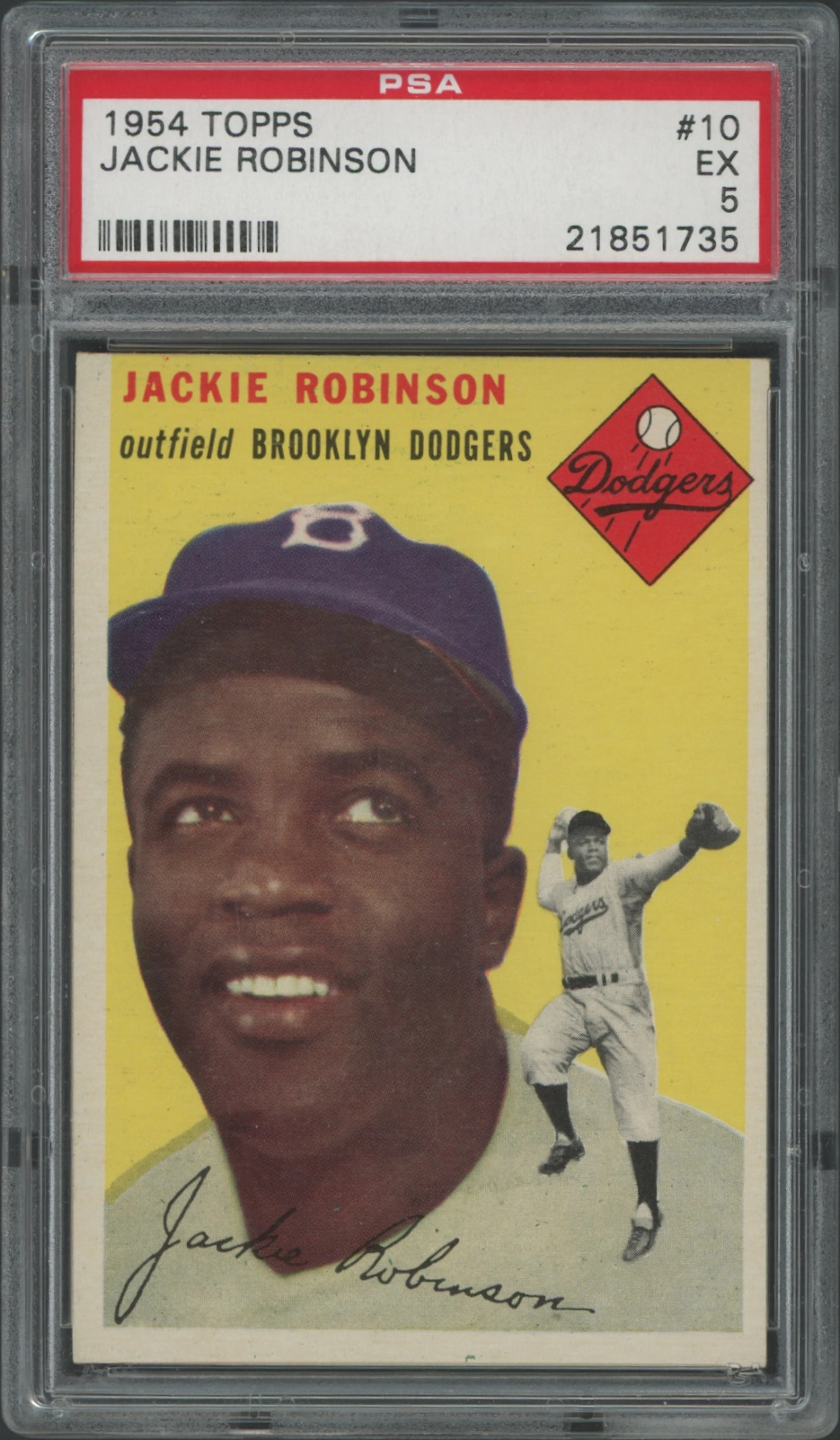 1954 Topps #10 Jackie Robinson PSA 5 EX