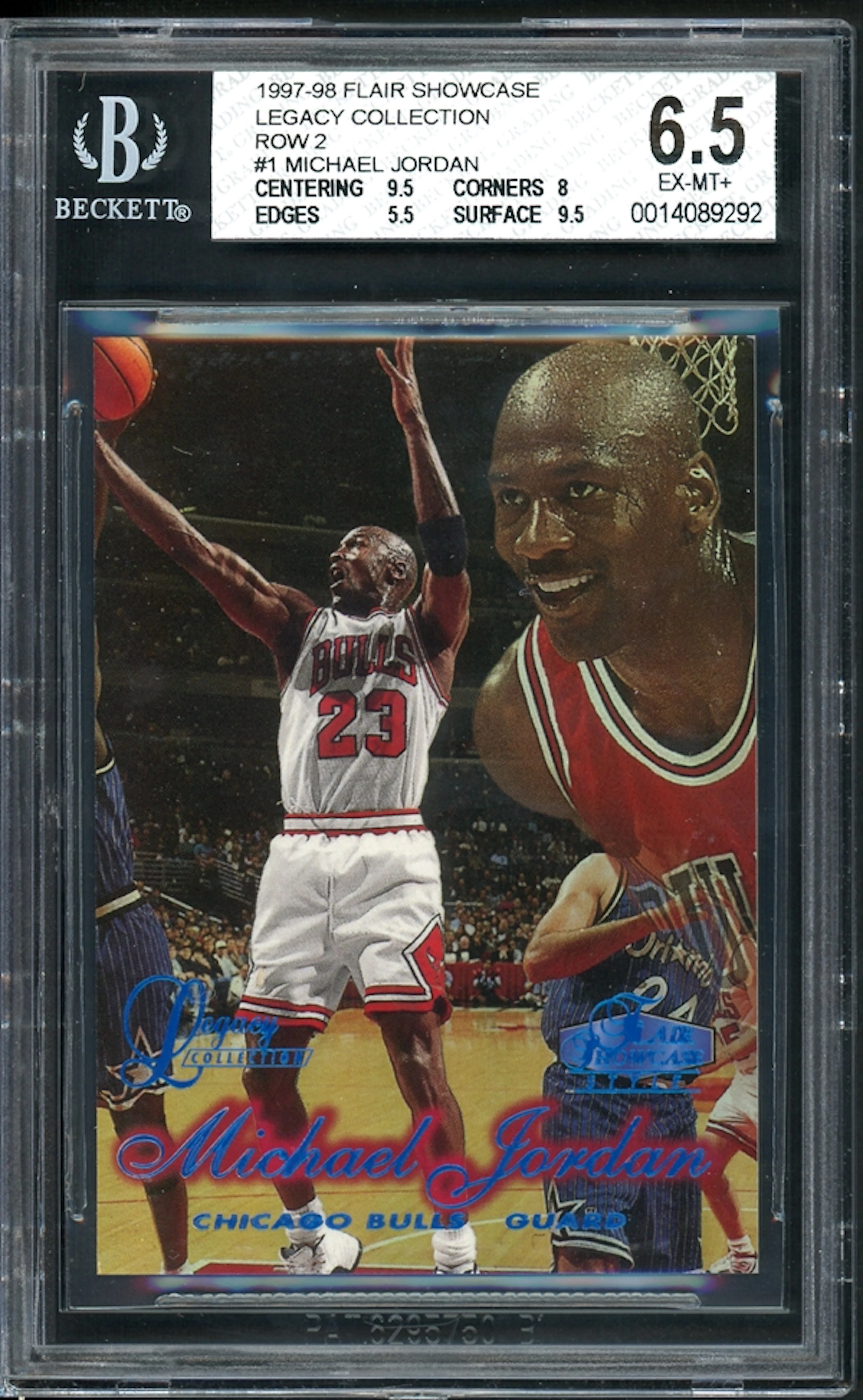 1997-98 Flair Showcase Legacy Collection Row 2 #1 Michael Jordan BGS 6.5 EX-MT+