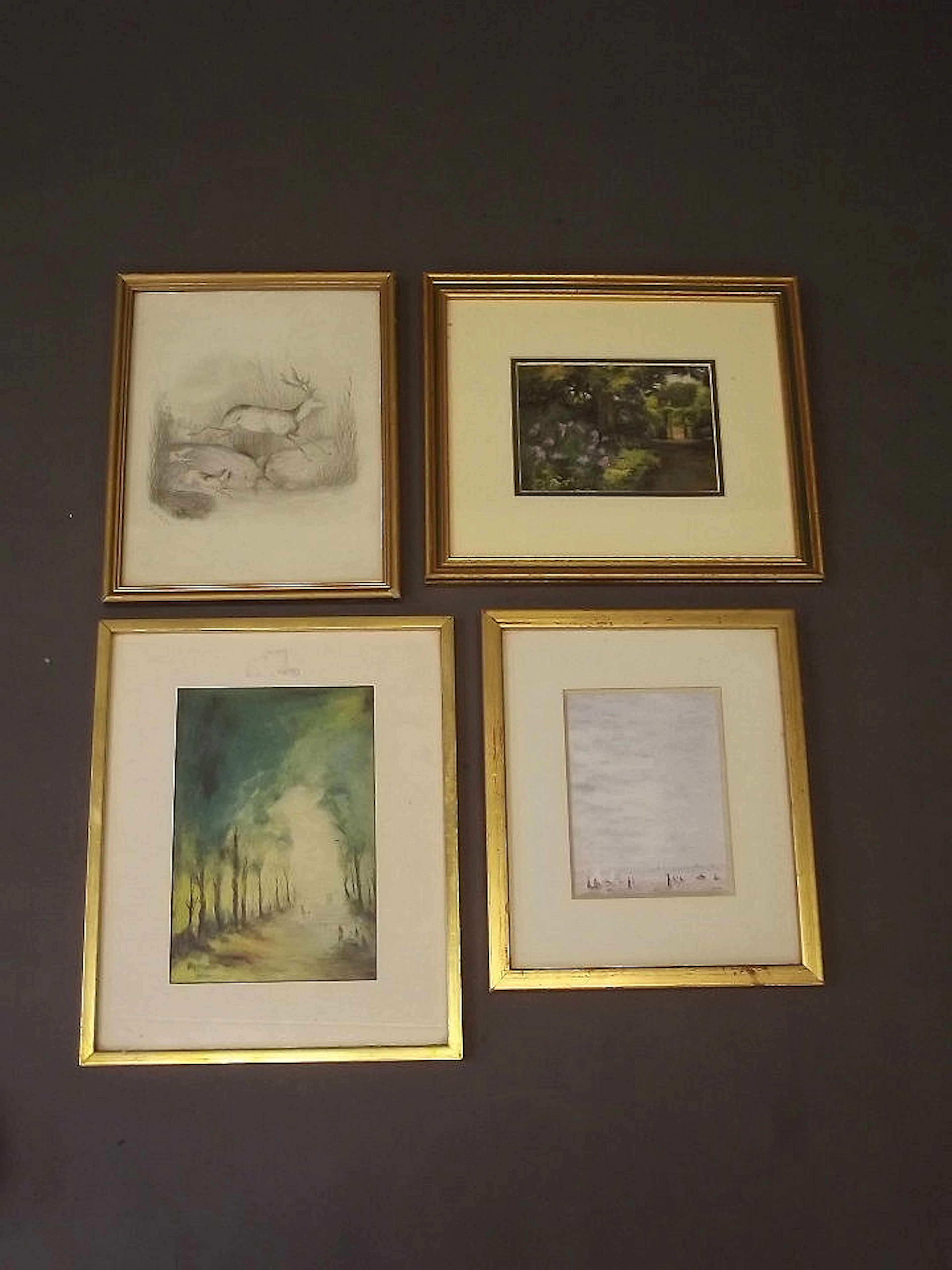 A set of four colour prints, impressionist scenes,