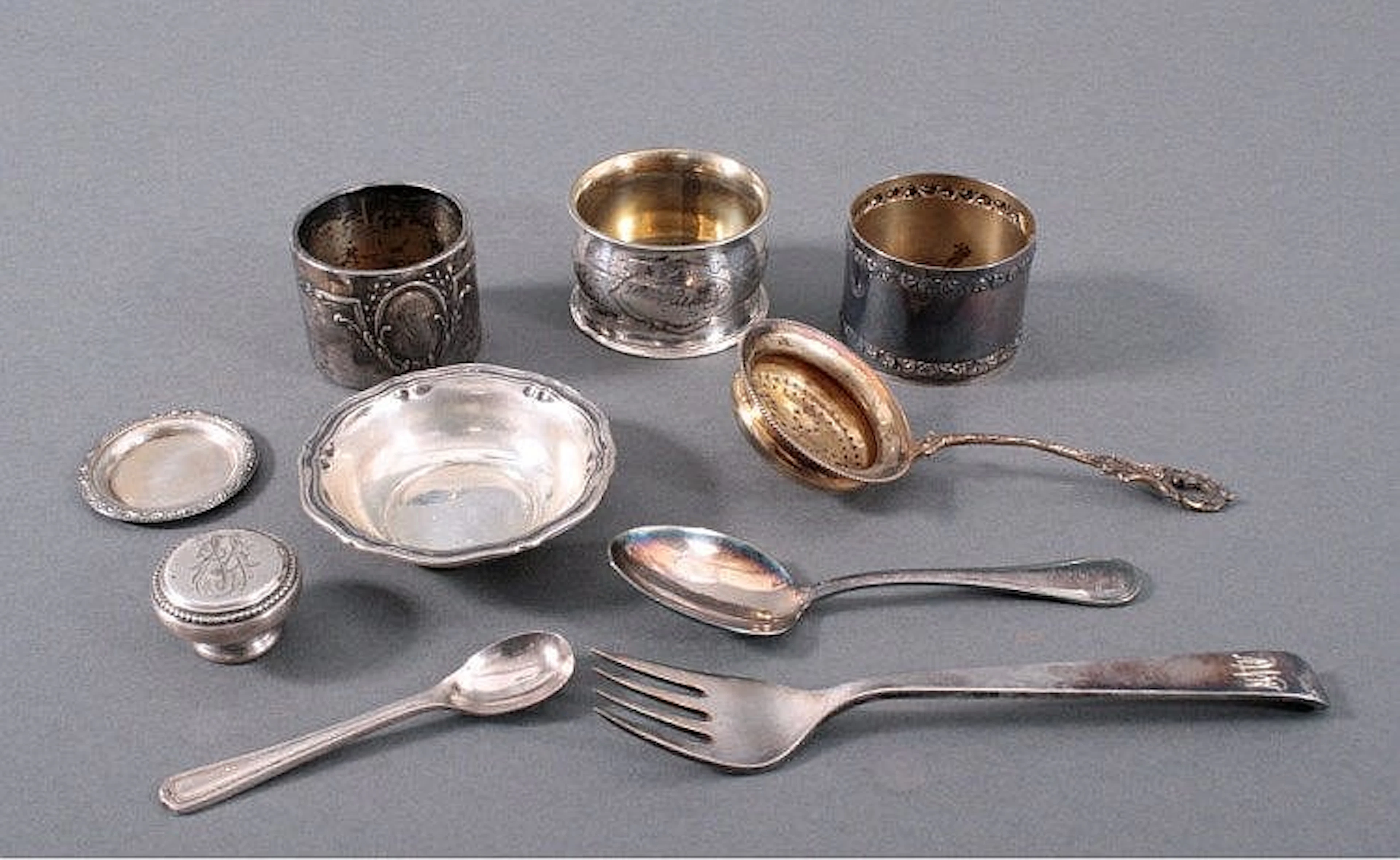 Konvolut silberne Gebrauchsgegenstände um 1900