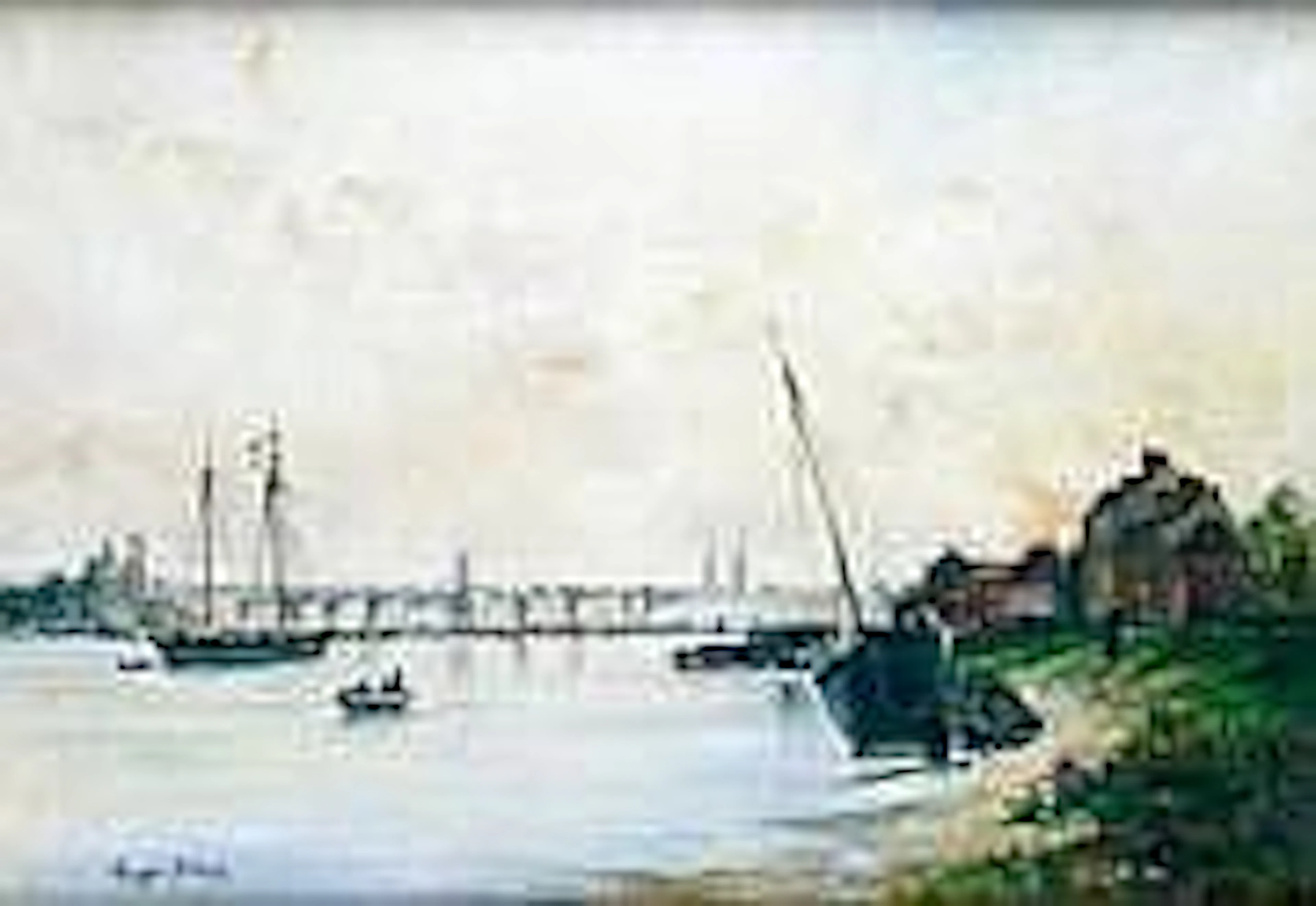 Ernest Ange DUEZ - 1843-1896 VUE DU PORT DE ROUEN