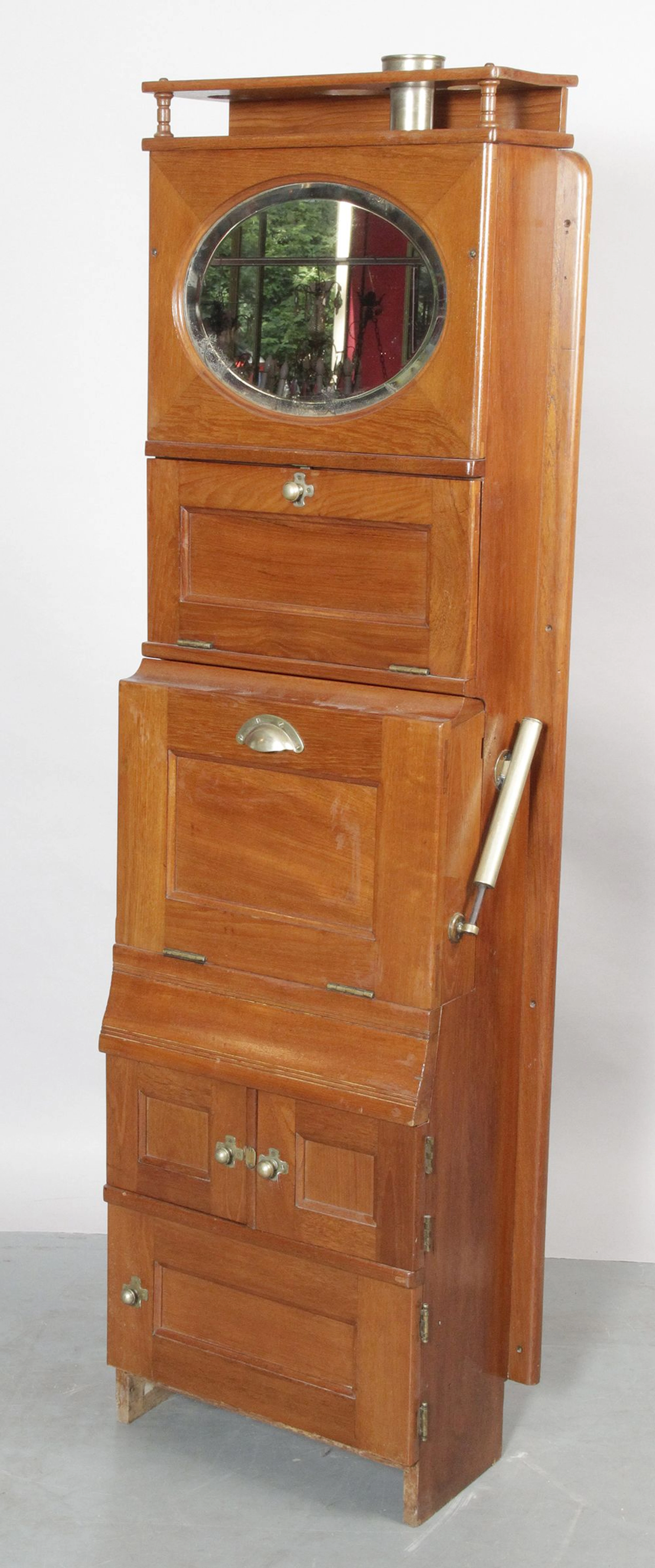 MEUBLE DE TOILETTE ANGLAIS DE CABINE d?époque victorienne en bois natur