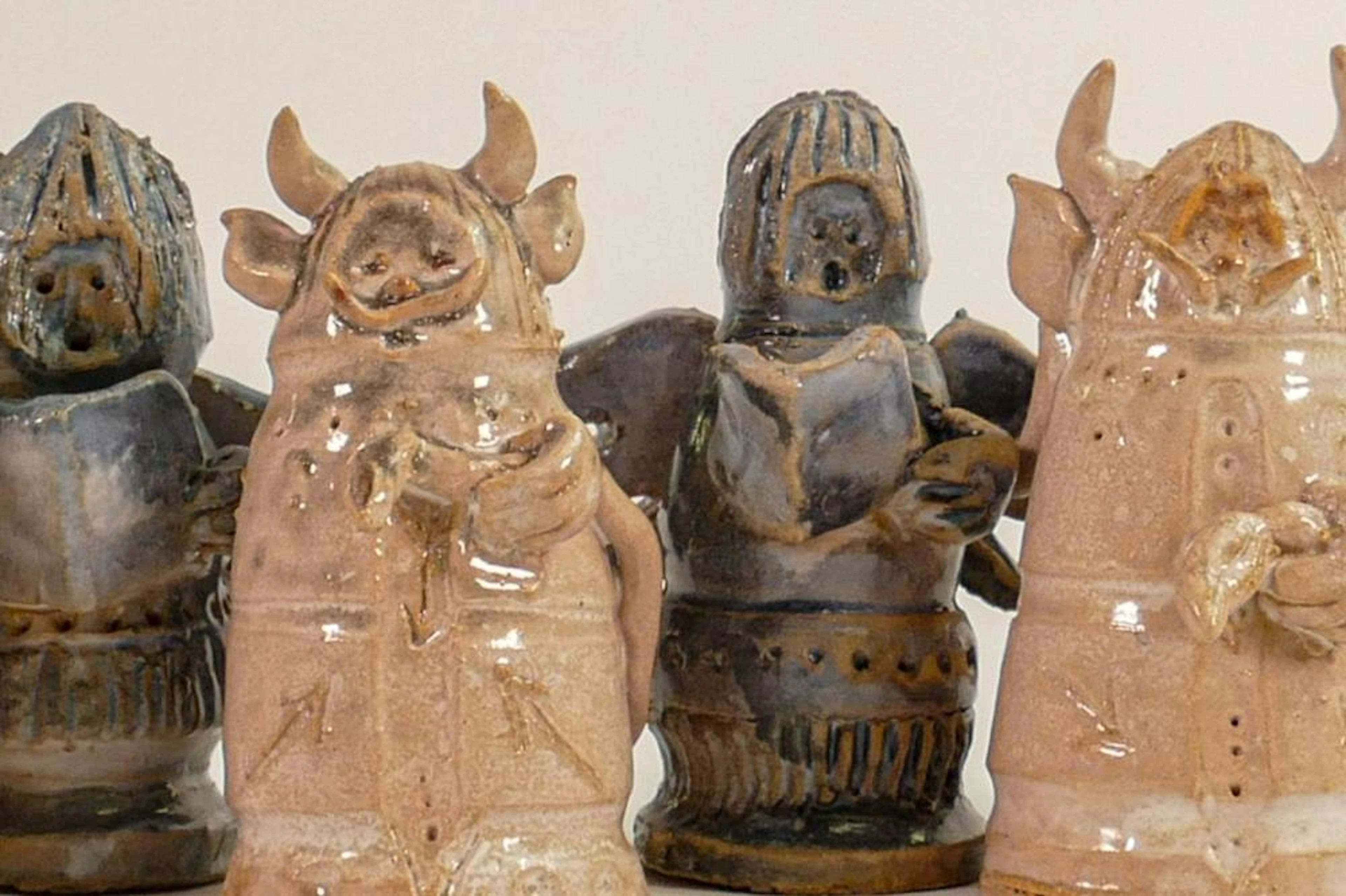 20th century studio pottery Martin Brothers inspired chess set