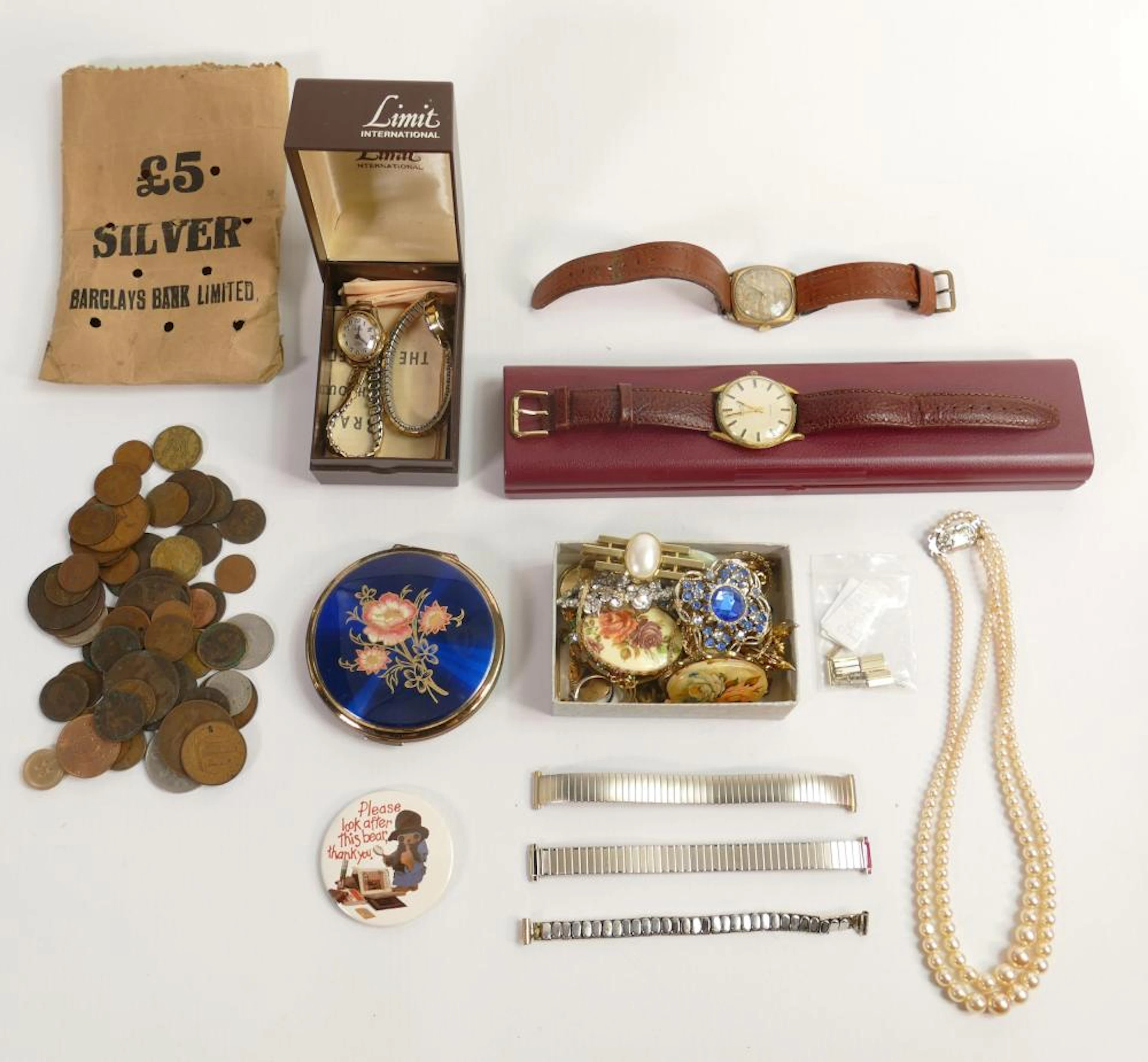 Job lot of collectables including old English coinage...