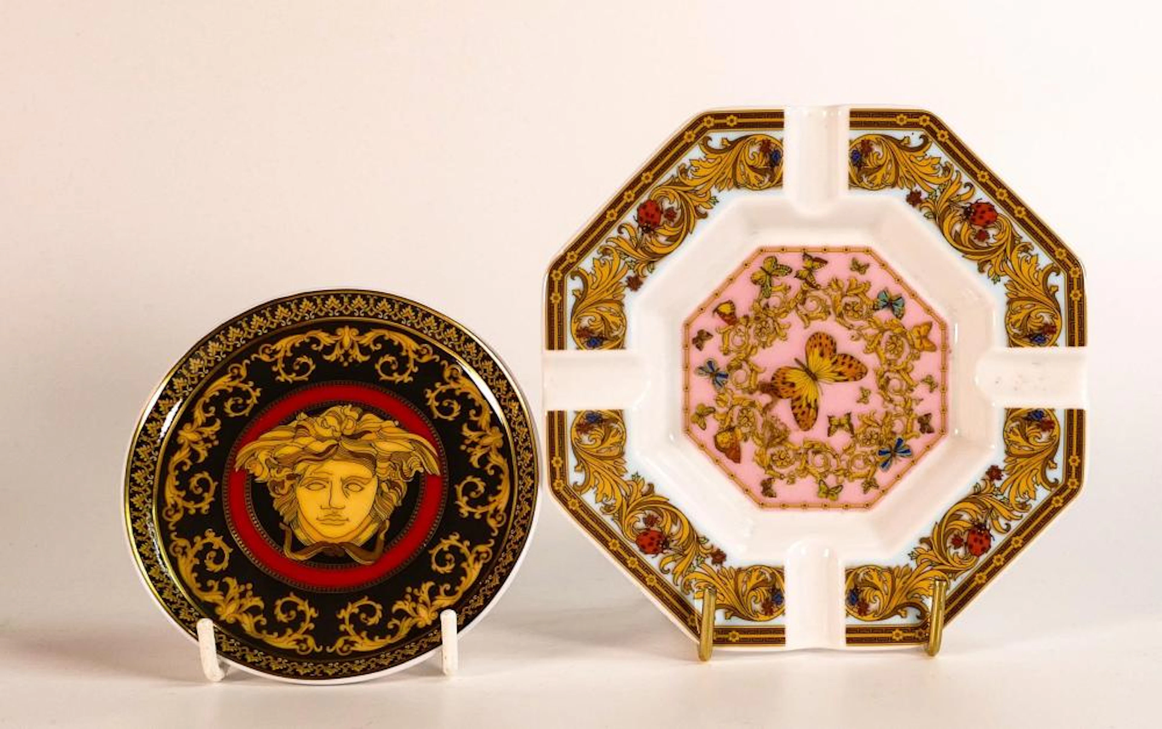 Boxed Rosenthal Versace Medusa pin dish together with...