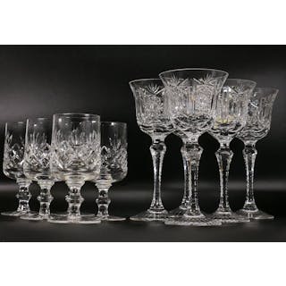 Five Good Quality Cut Glass Crystal Old Fashioned Wine...