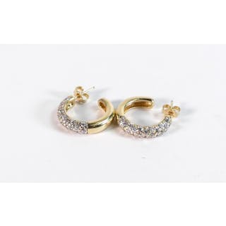 Pair of quality 18ct gold diamond earrings