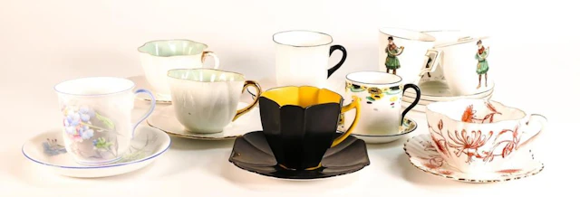 Shelley ? Wilman & Co coffee cups & aucers to include patterns 9901