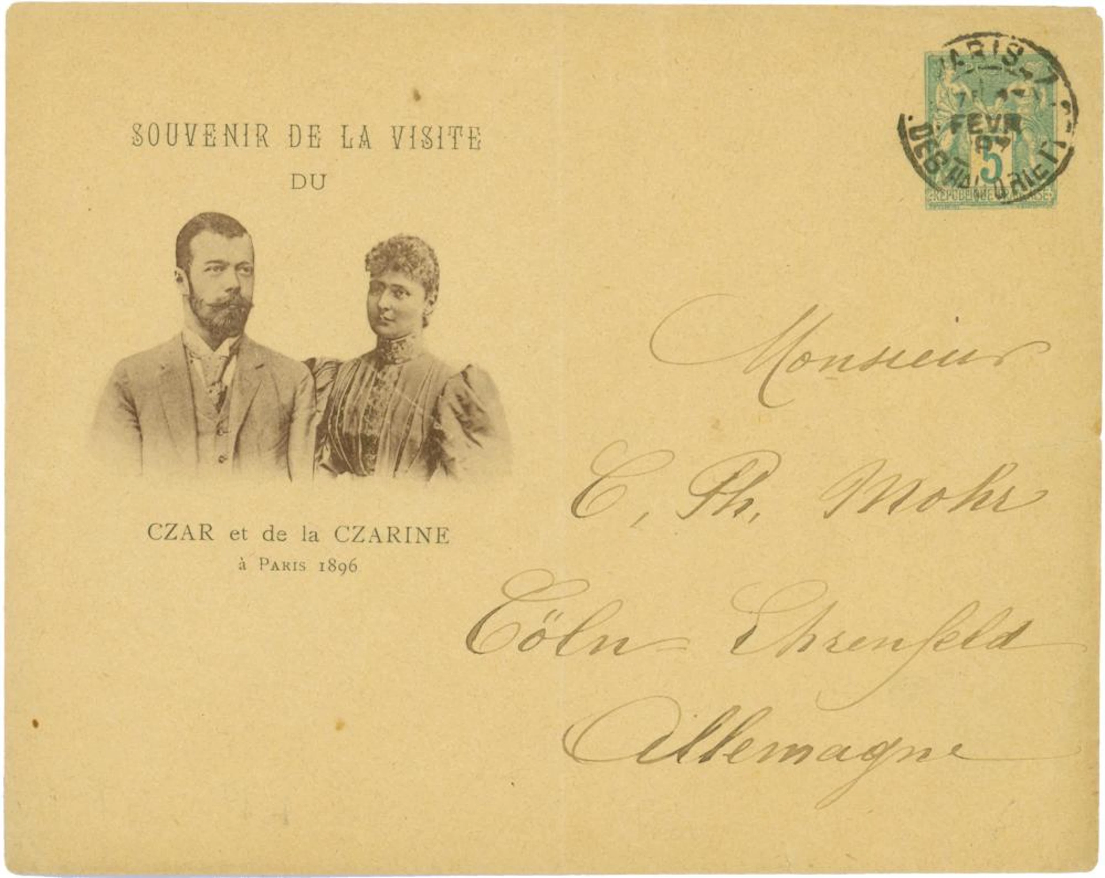 Souvenir de la Visite du Czar et de la Czarine à Paris 1896
