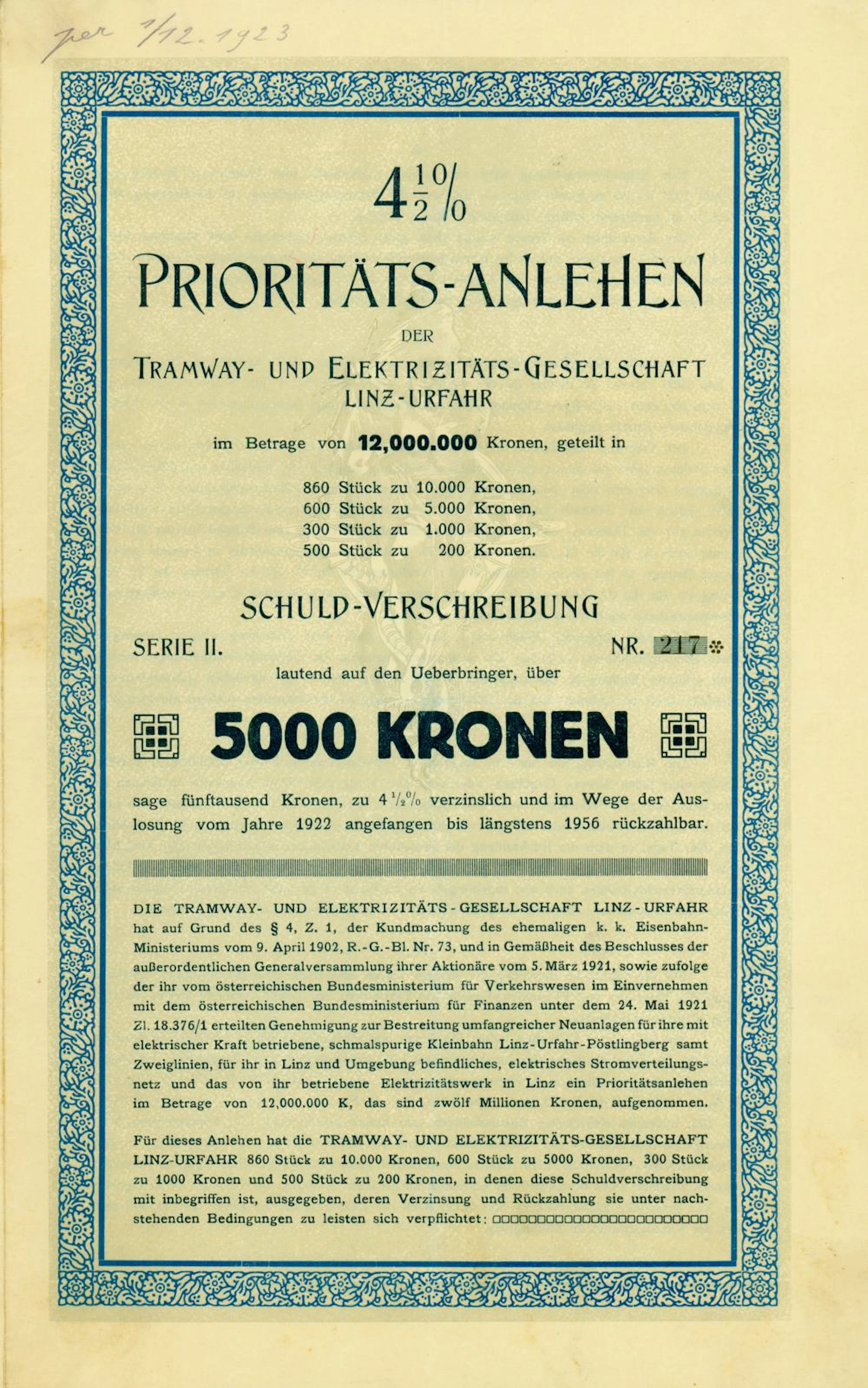 Tramway- und Elektricitäts-Gesellschaft Linz-Urfahr