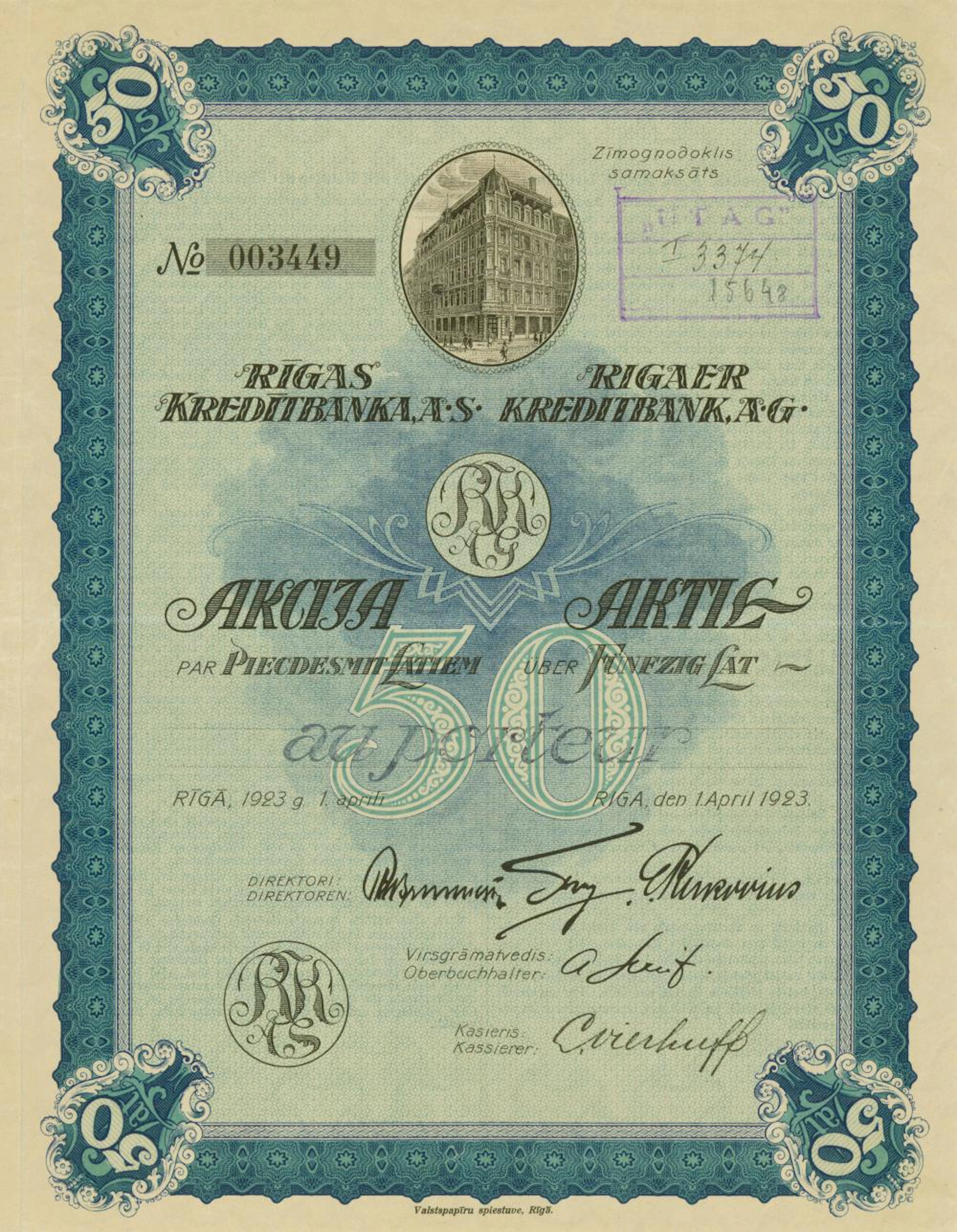 Rigas Kredibanka, AS / Rigaer Kreditbank AG