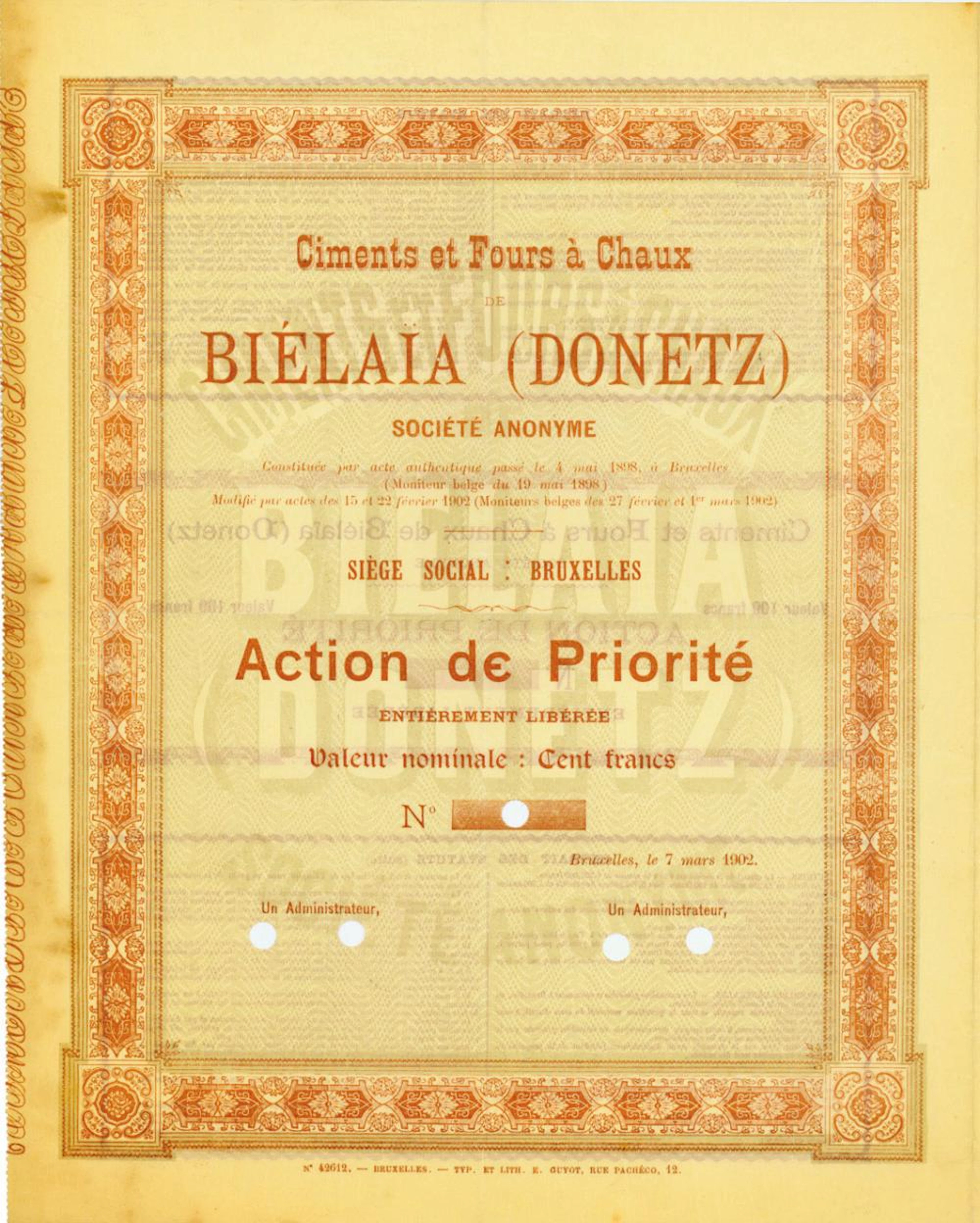 Ciments et Fours à Chaux Biélaia (Donetz)