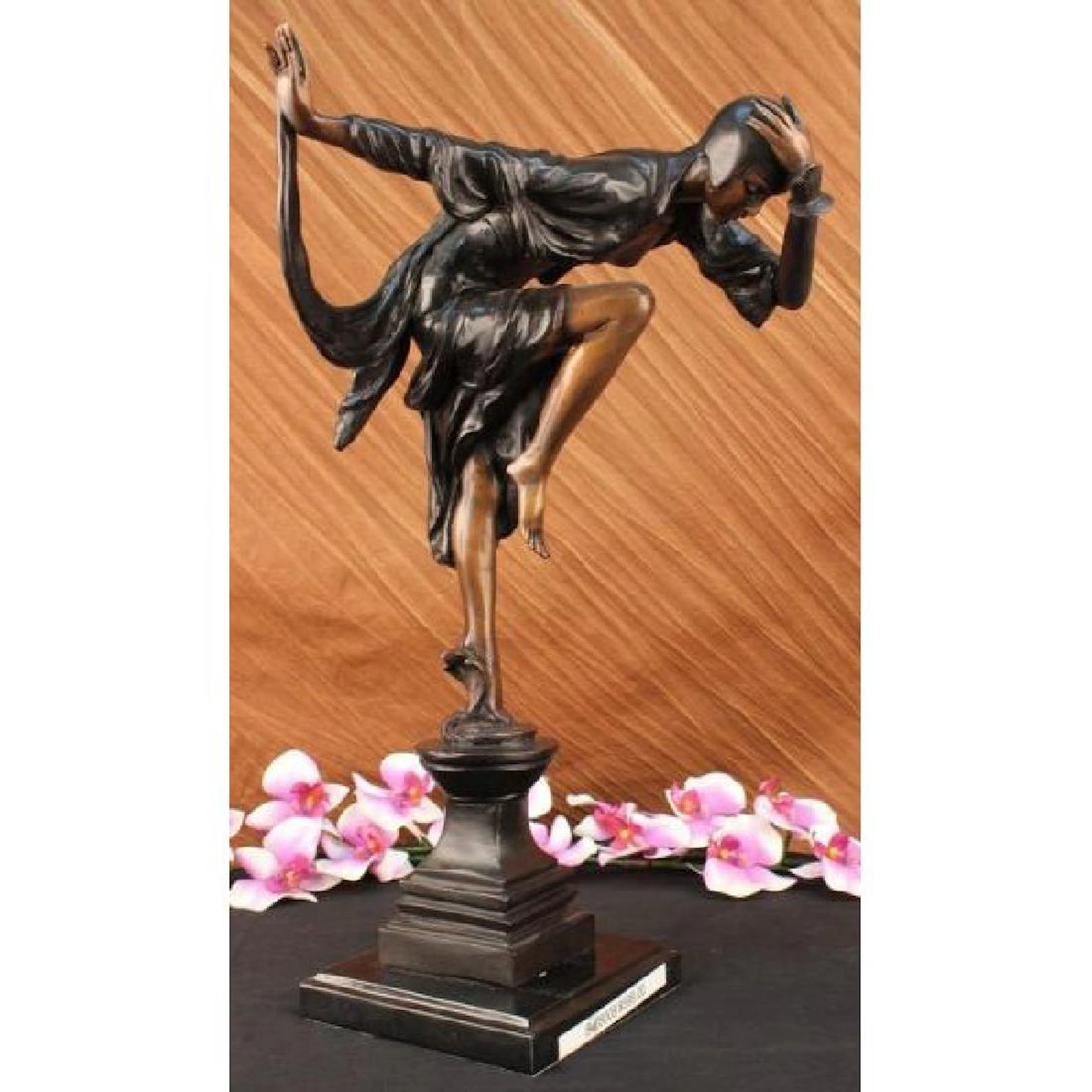 Signed Juliet Erte Striking Pose Dancer Bronze