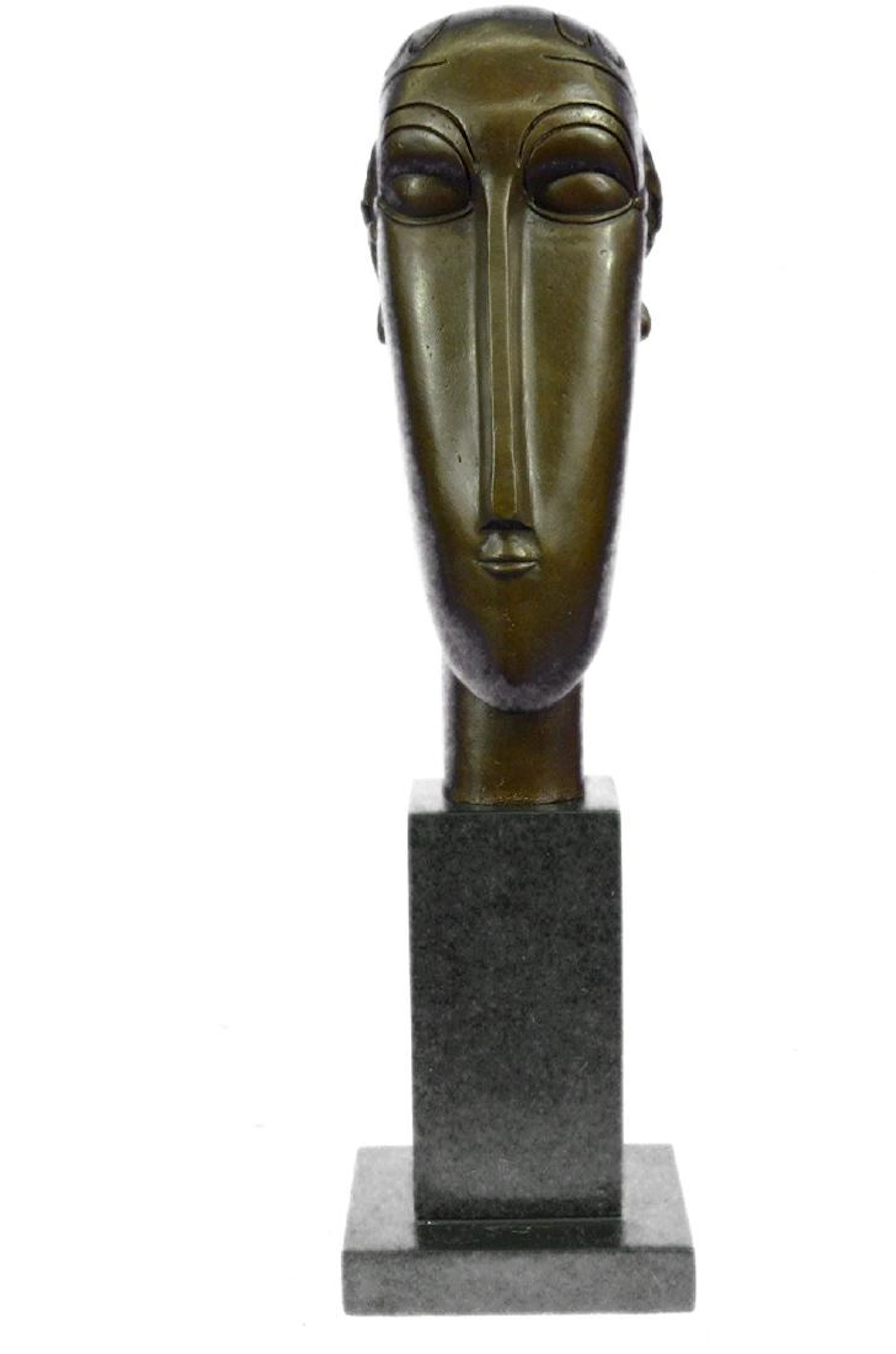 Modigliani Tribute - Bronze sculpture - Head of