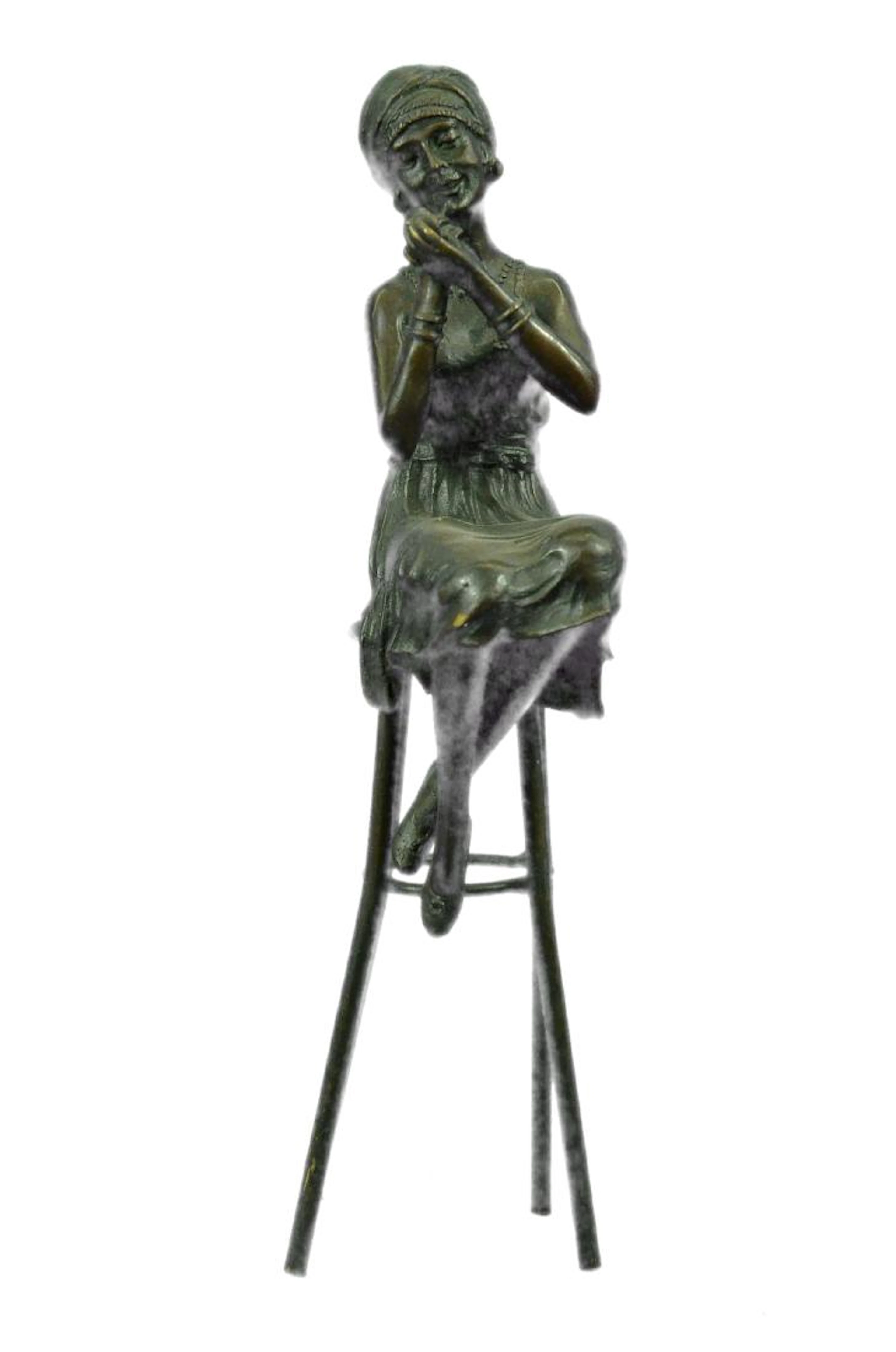 Sitting Girl Bronze Sculpture
