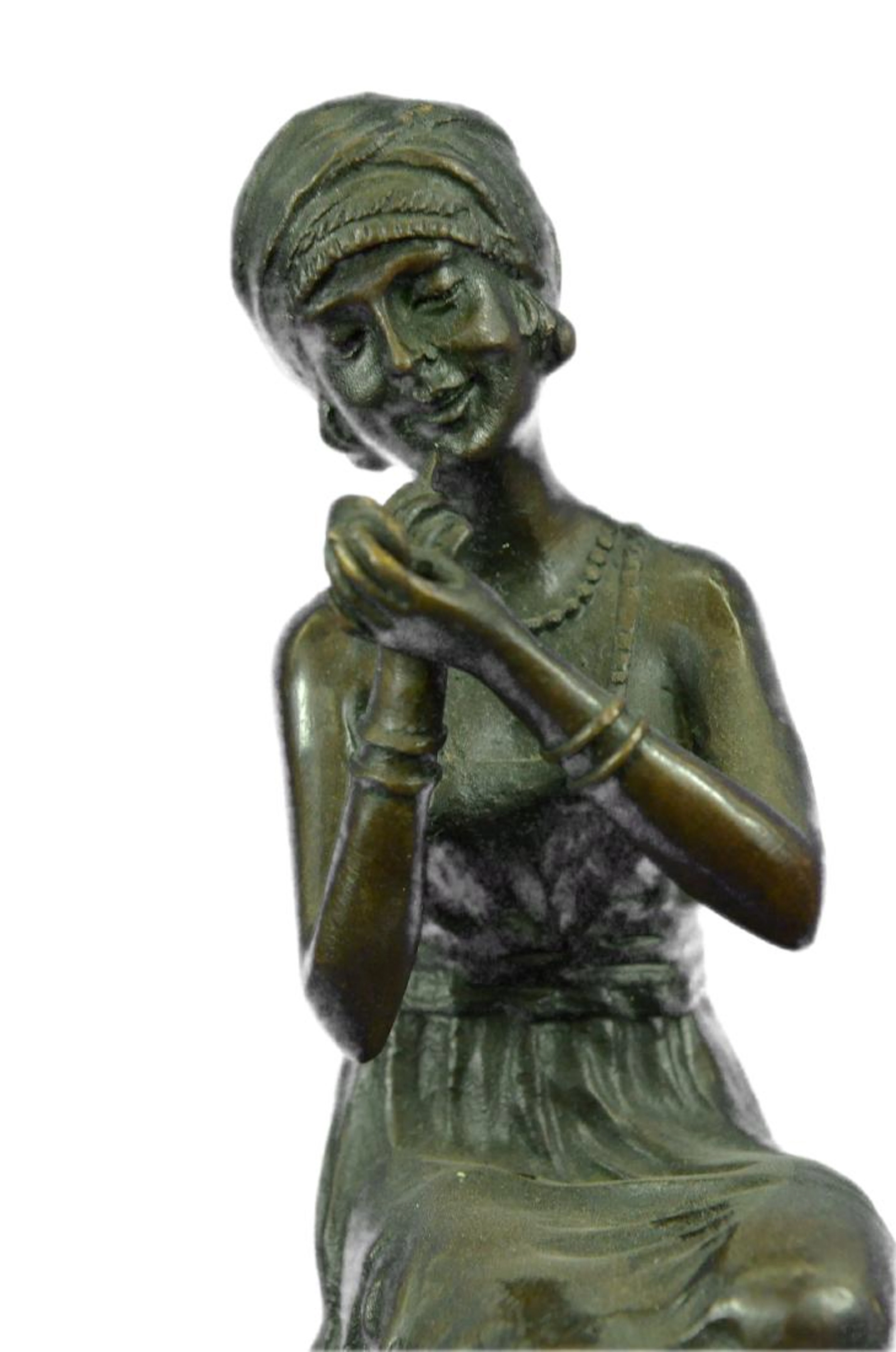 Sitting Girl Bronze Sculpture